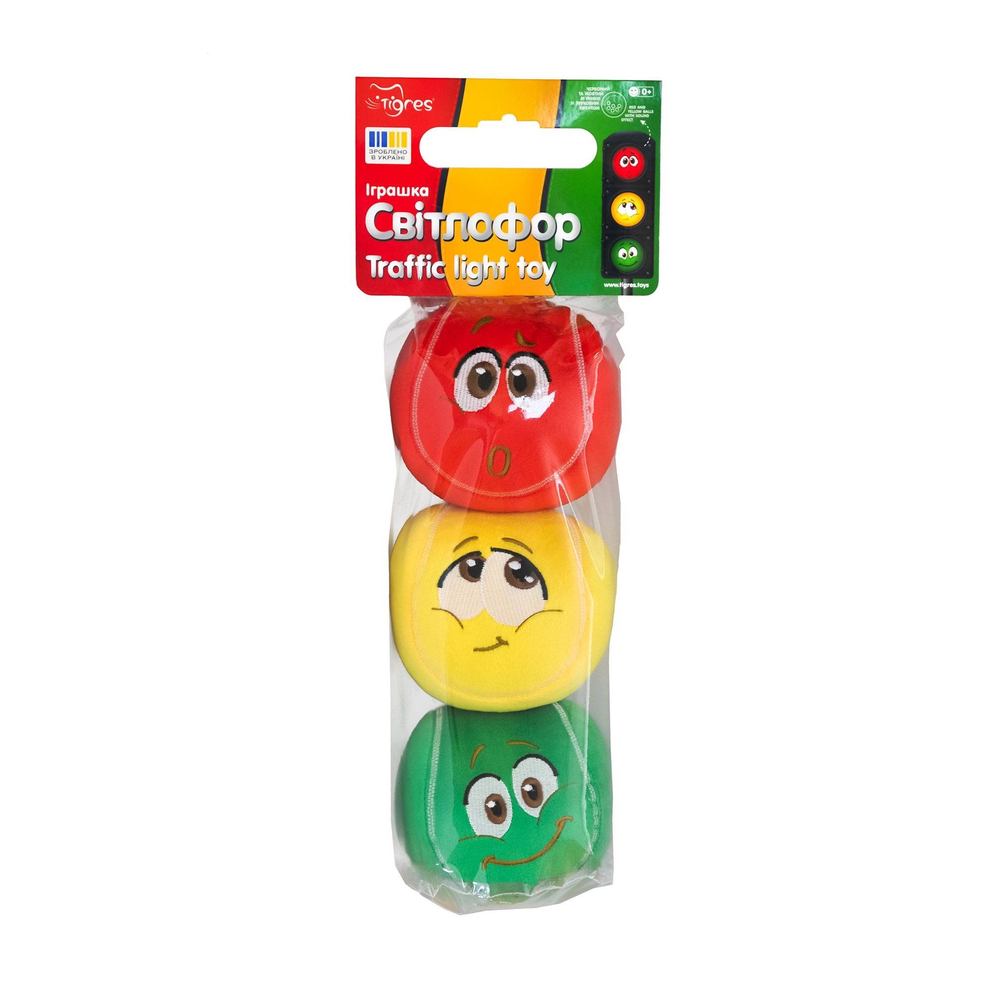 

М'яка іграшка Tigres Світлофор, від народження, 32*11*11 см, 3 деталі (ІГ-0248)