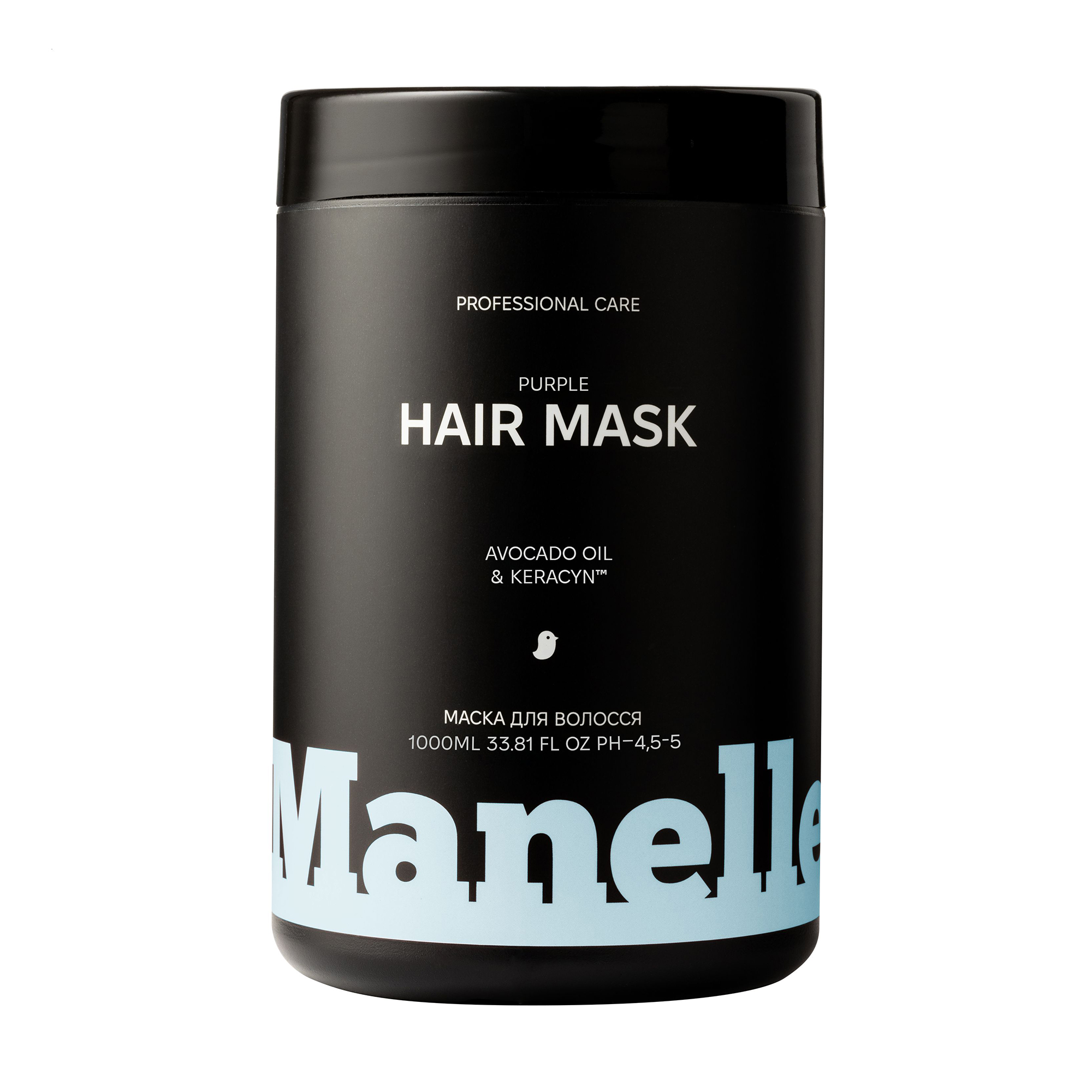 

Уцінка! Тонувальна маска Manelle Professional Care Avocado Oil & Keracyn Hair Mask для нейтралізації жовтизни світлого волосся, 1 л