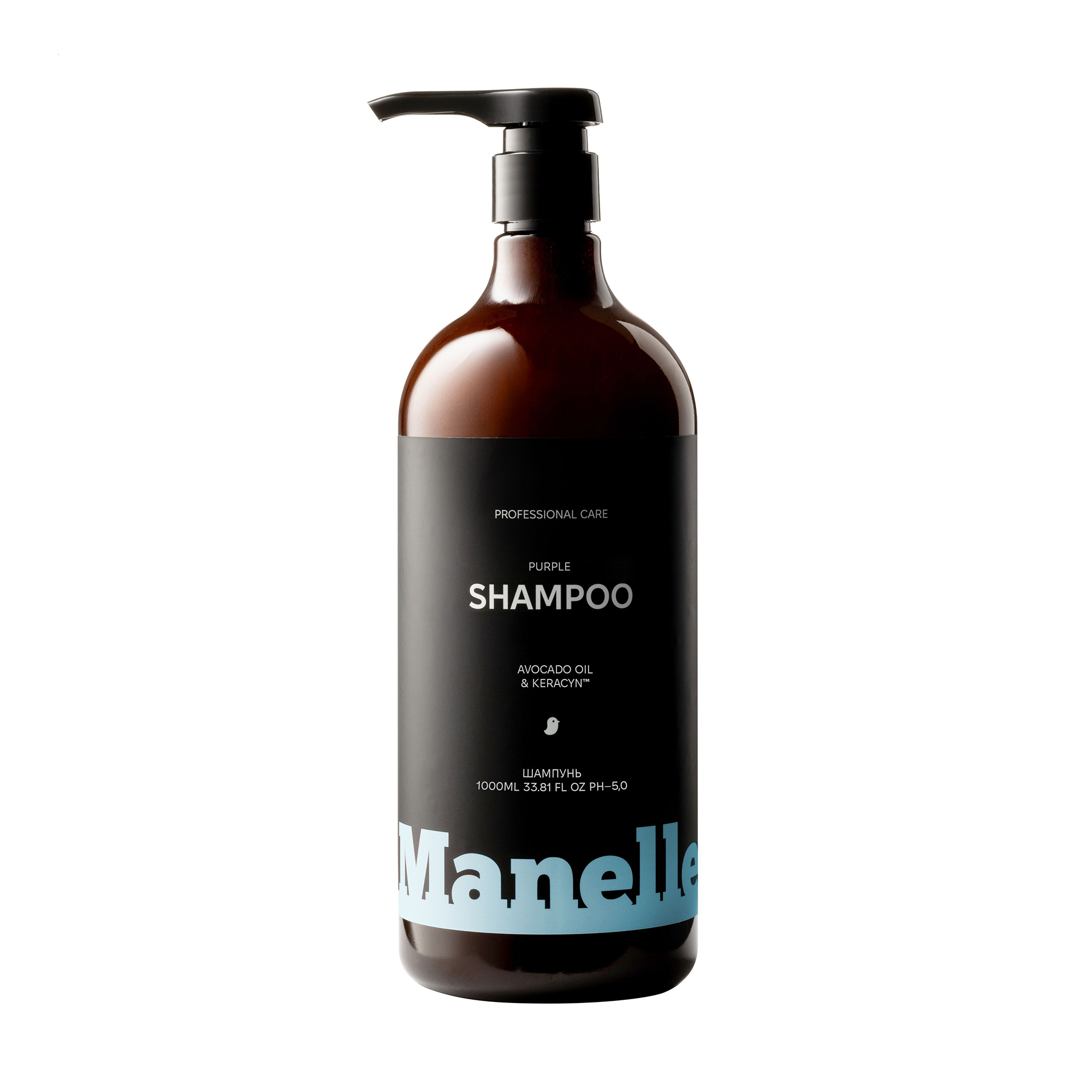 

Уцінка! Тонувальний шампунь Manelle Professional Care Avocado Oil & Keracyn Shampoo для нейтралізації жовтизни світлого волосся, 1 л
