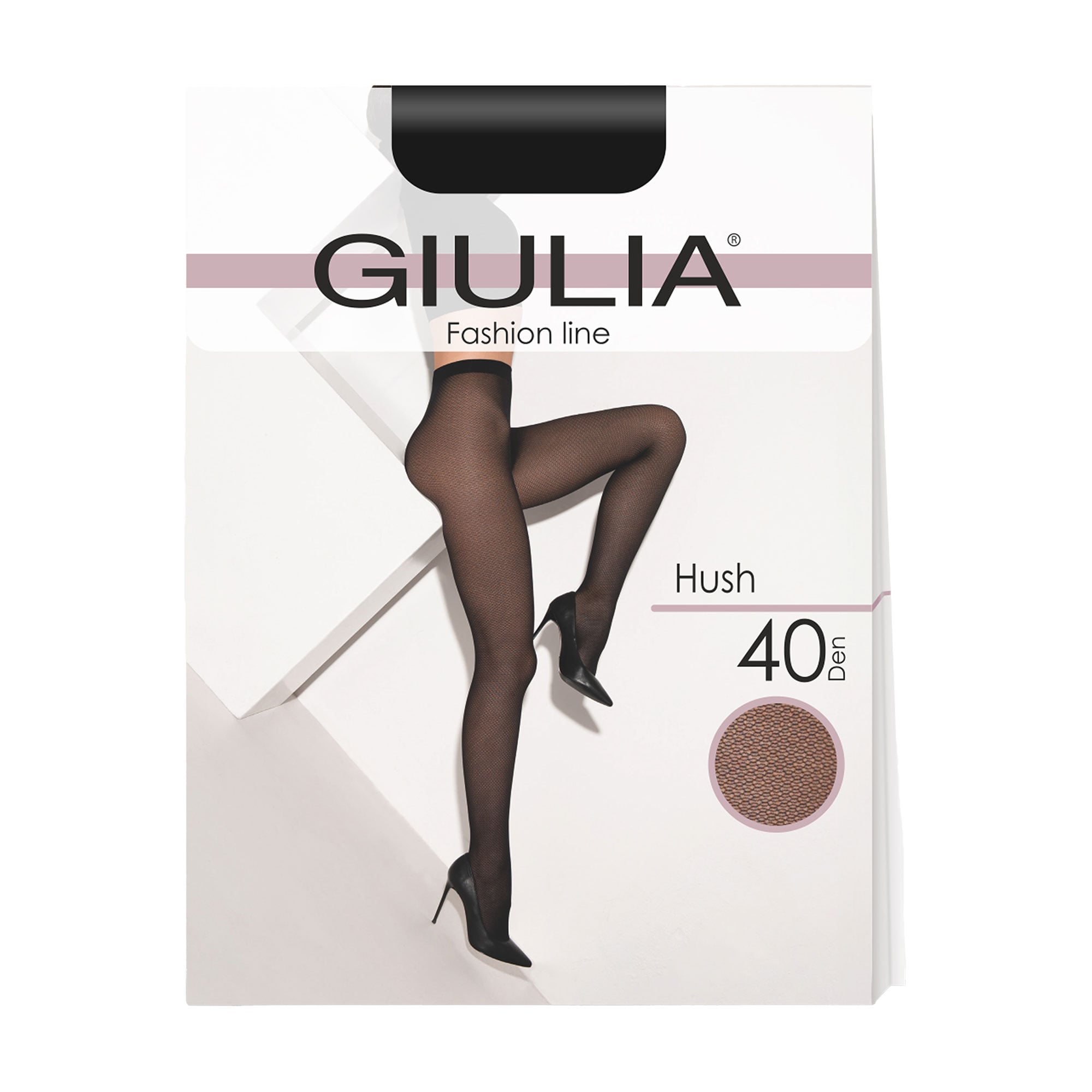 Колготки жіночі Giulia Hush без шортиків, 40 DEN (6), Nero, розмір 3