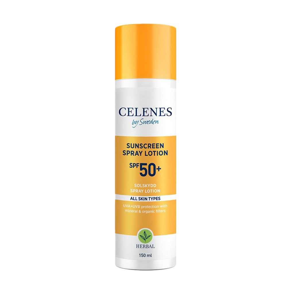 

Сонцезахисний спрей-лосьйон для обличчя та тіла Celenes Herbal Sunscreen Spray Lotion SPF 50+ PA++++, 150 мл