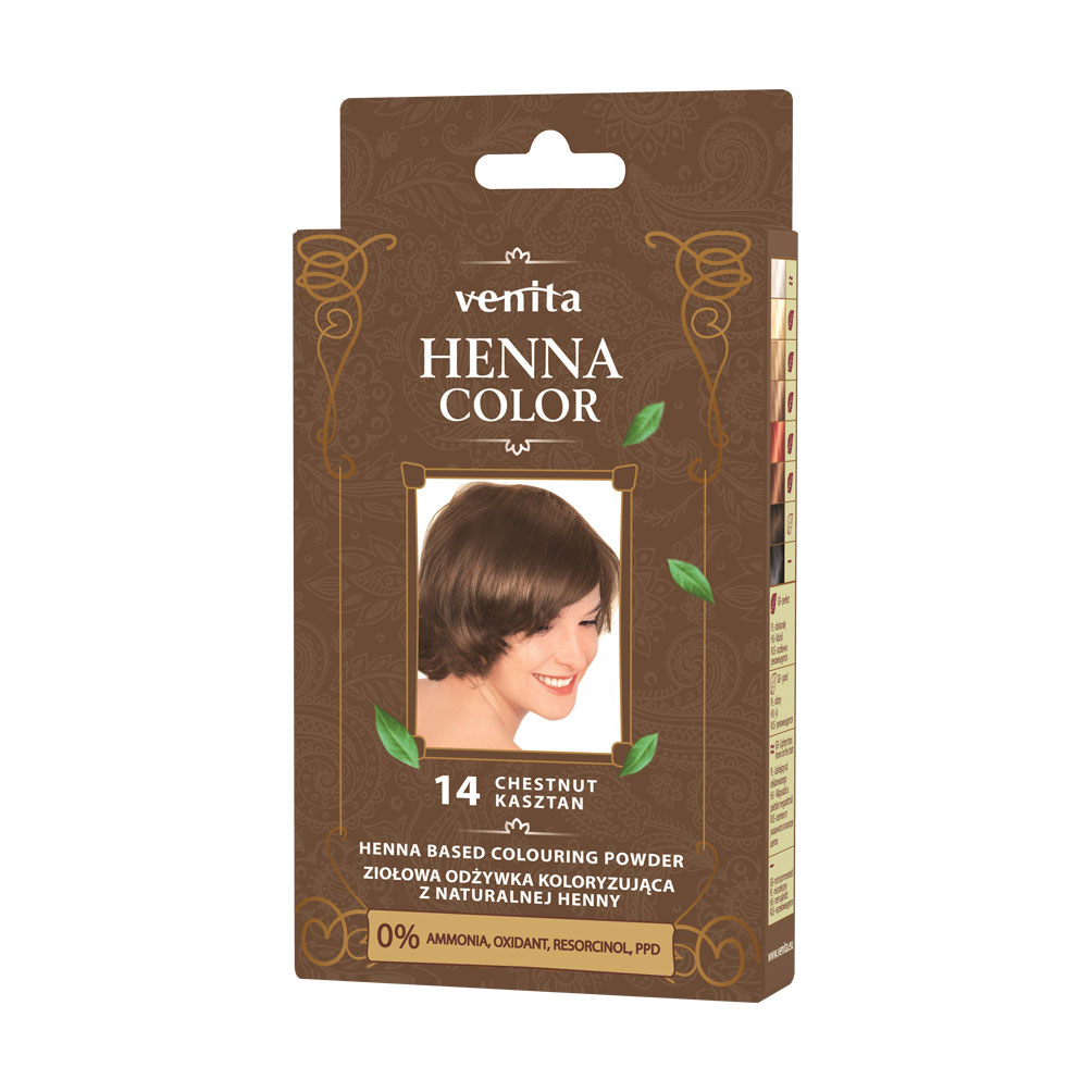 

Уцінка! Хна для фарбування волосся Venita Henna Color 14 Chestnut, 25 г