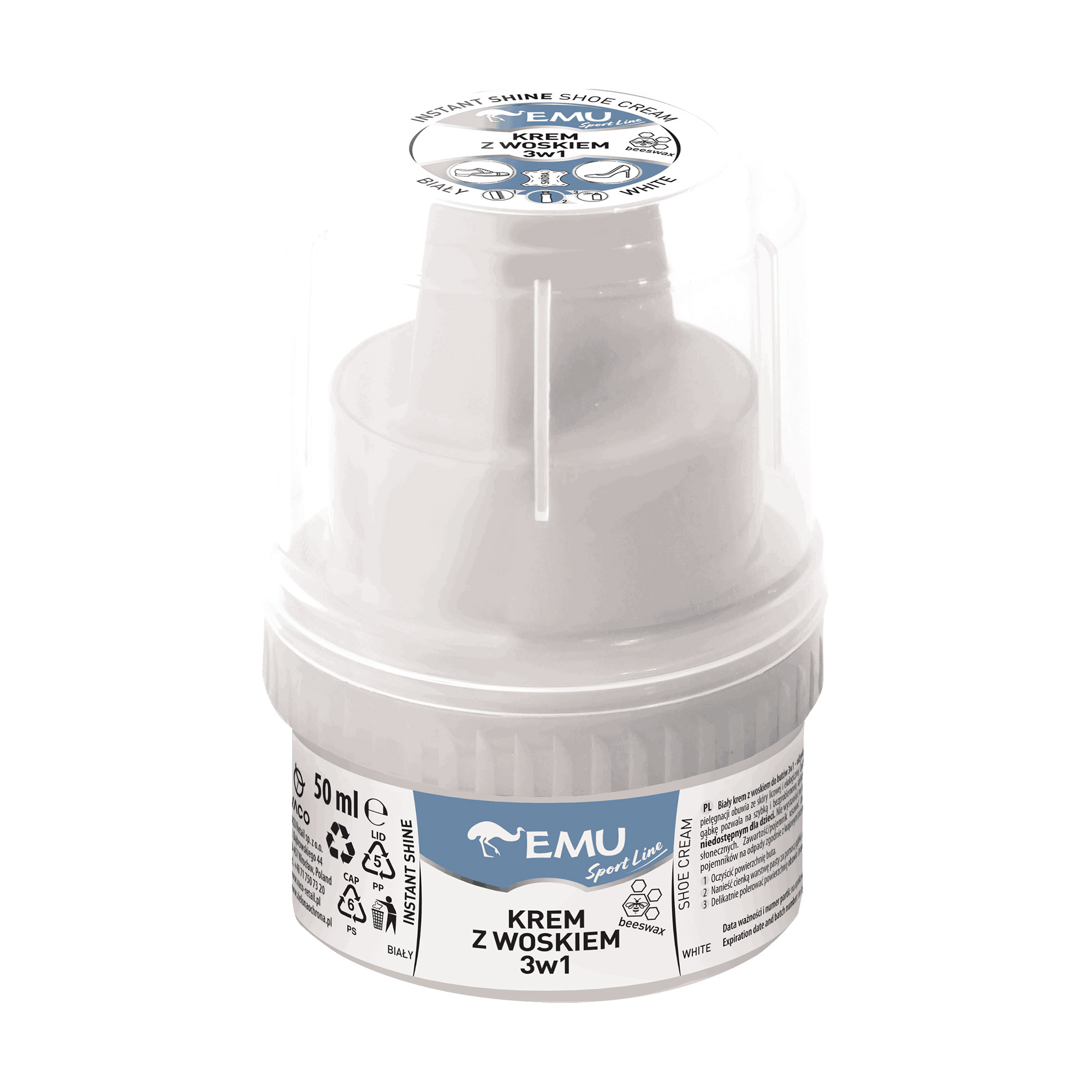 

Уцінка! Крем для взуття з воском EMU 3 в 1, білий, 50 мл