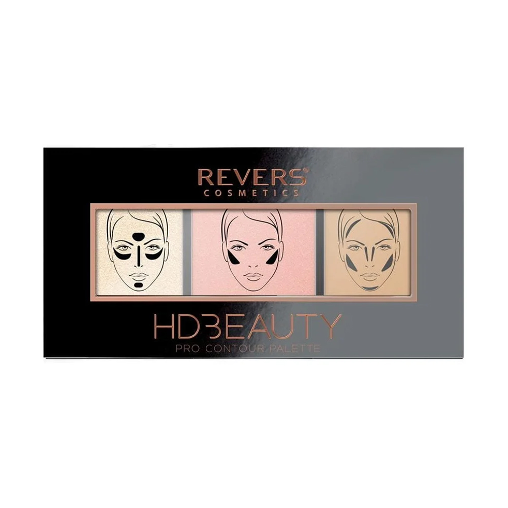

Палетка для контурингу обличчя Revers Cosmetics HD Beauty Pro Contour Palette 01, 12 г