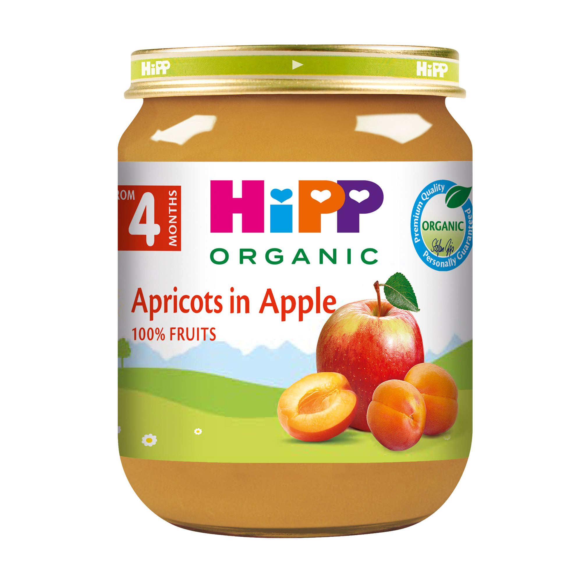Дитяче фруктове пюре HIPP Абрикоси в яблуках, від 4 місяців, 125 г