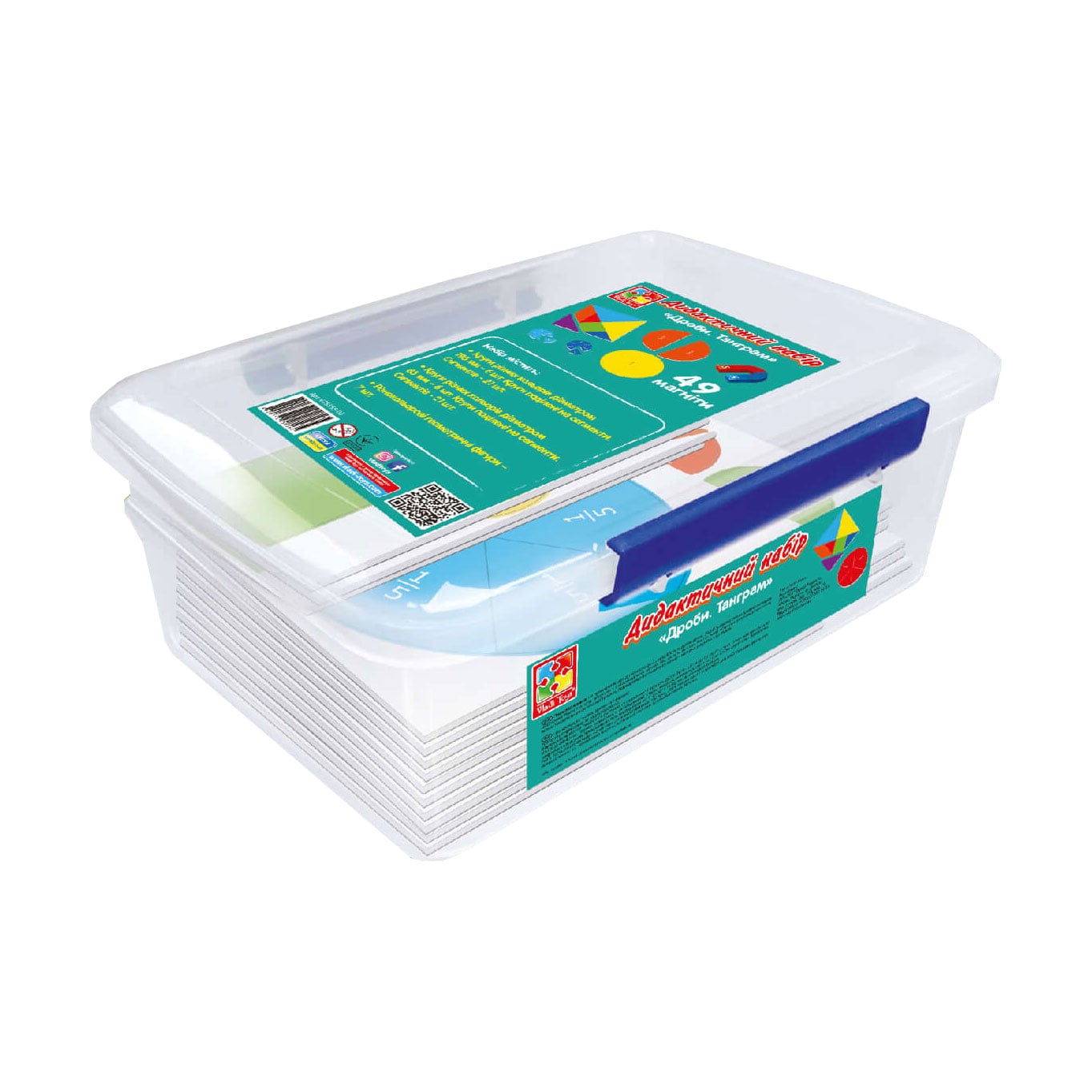 

Дидактичний набір Vladi Toys Дроби. Танграм, 37.5*25.5*12.5 см, від 5 років, 70 магнітів (VT5555-03)