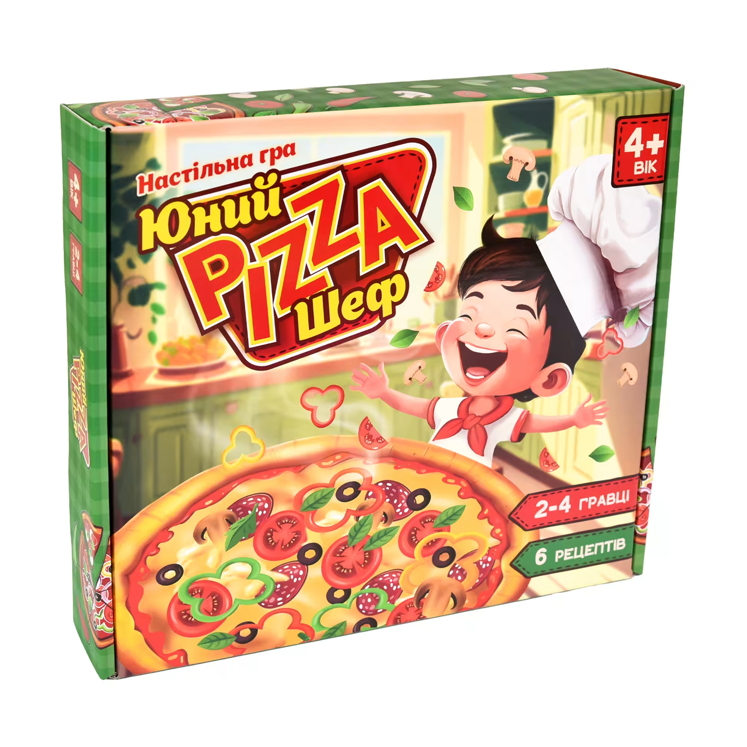 

Настільна гра Strateg Юний Pizza Шеф, українською мовою, 33.5*29*5.9 см, від 4 років, 114 елементів (30781)