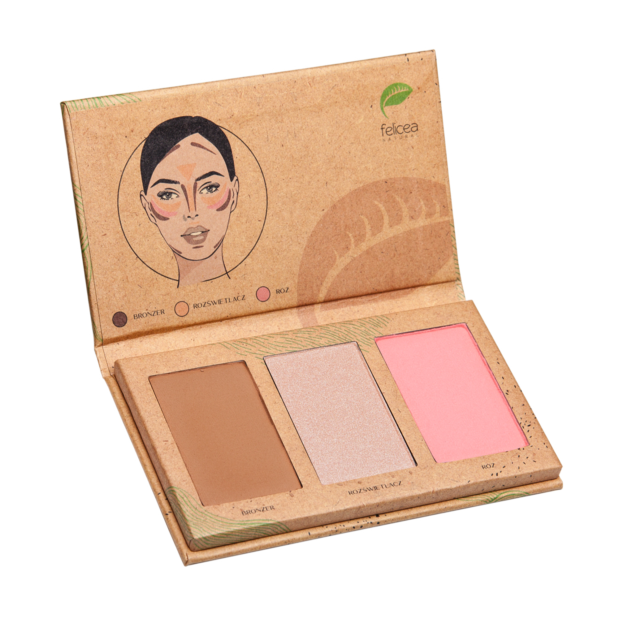 

Натуральна палетка для макіяжу Felicea Natural Trio Palette 301 Light, 9.4 г