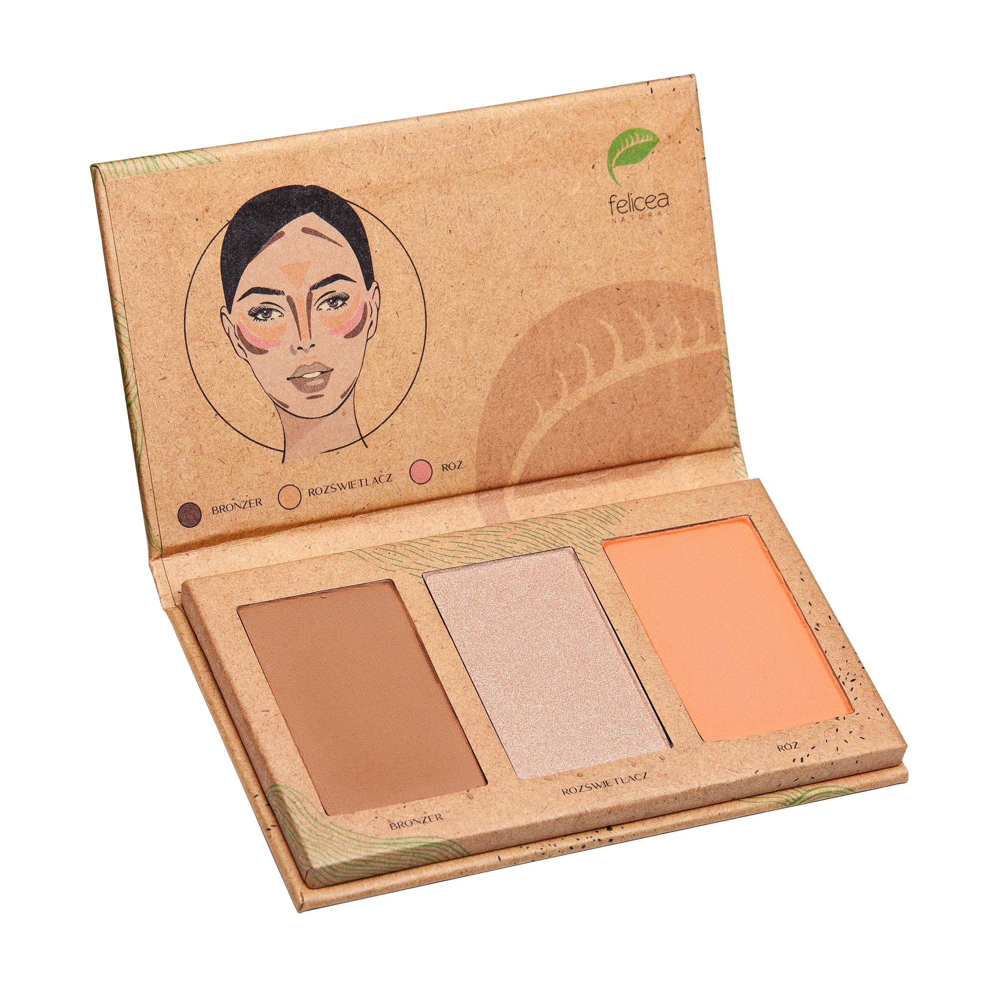 

Уцінка! Натуральна палетка для макіяжу Felicea Natural Trio Palette 302 Medium, 9.4 г
