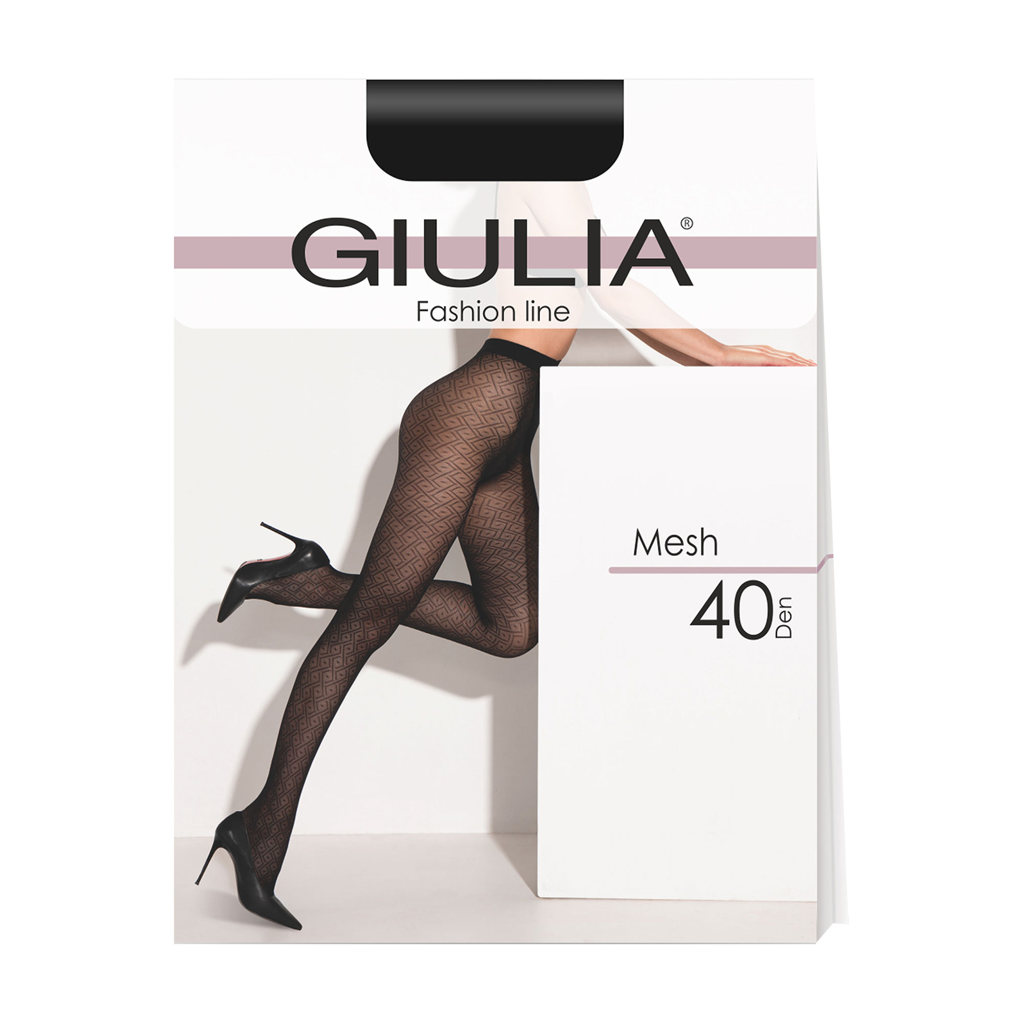 Фантазійні колготки жіночі Giulia Fashionista без шортиків, 40 DEN, Nero, розмір 3