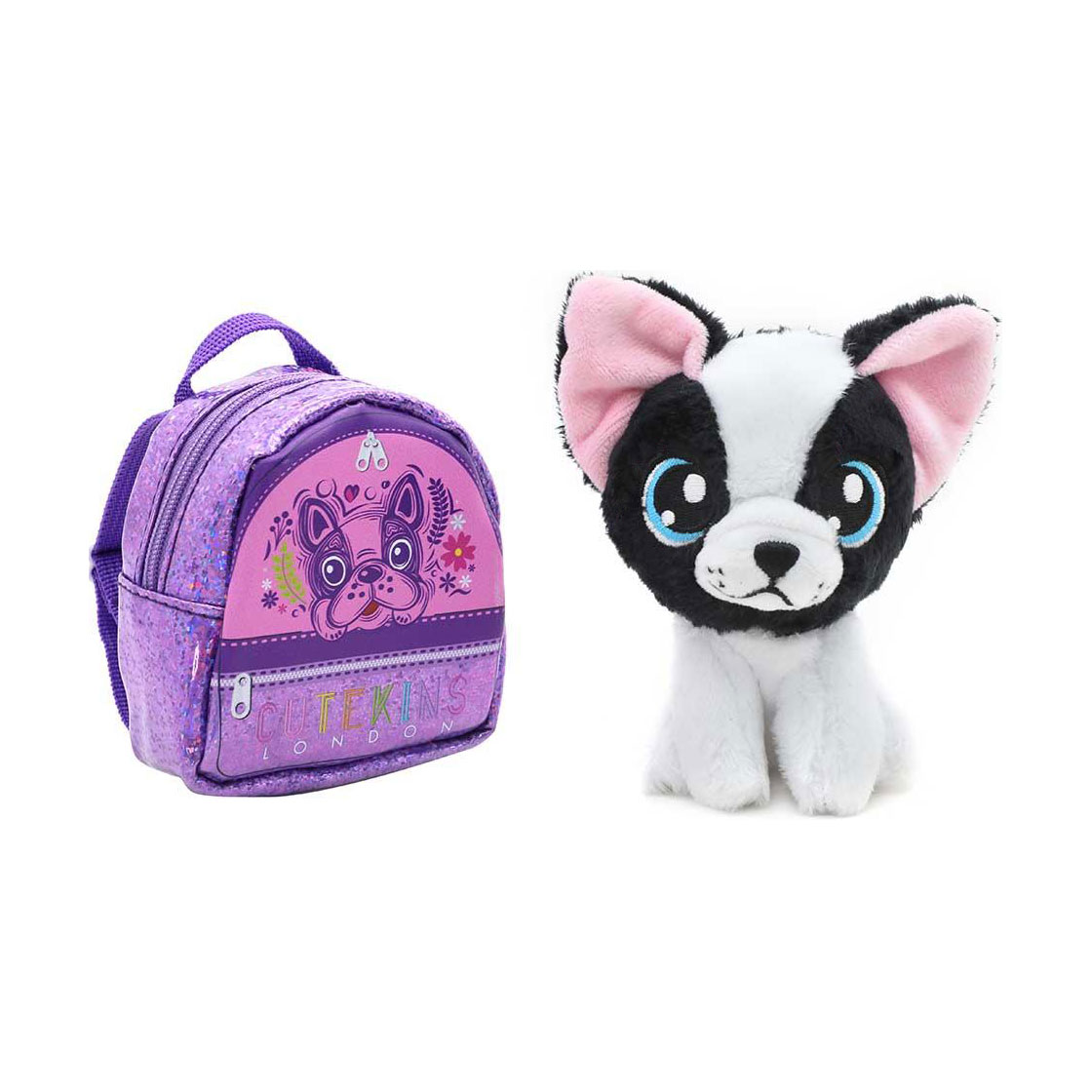 

М'яка іграшка Funville CuteKins Домашні улюбленці у сумочках Бульдог, від 1.5 року, 10 см (FV35061-4)