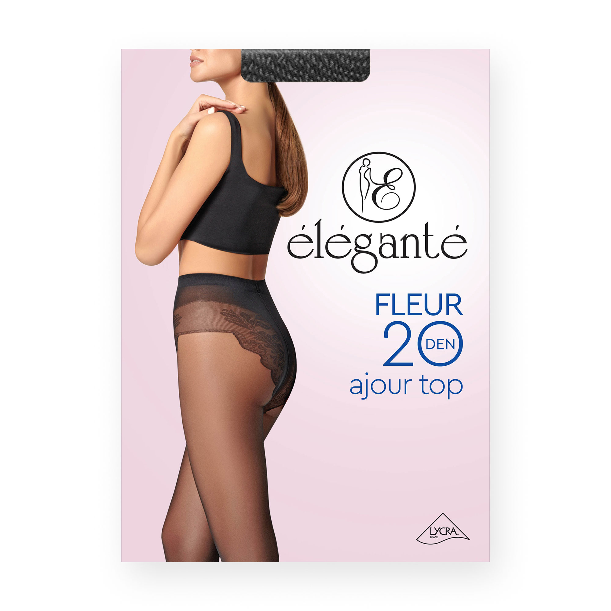 Колготки жіночі Elegante Fleur з мереживними трусиками, 20 DEN, Nero, розмір 4