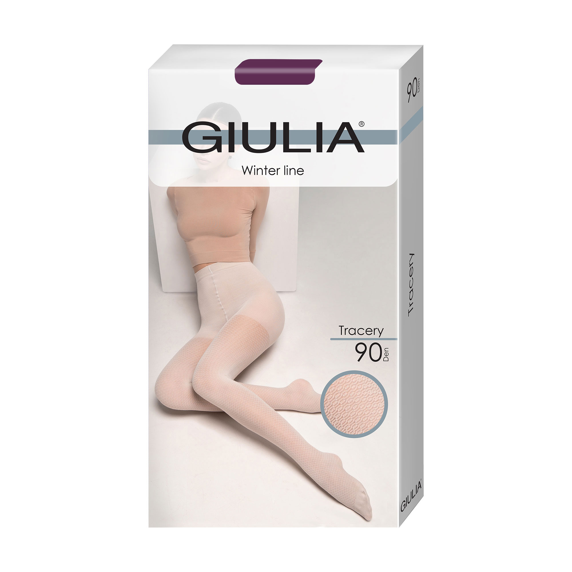 Колготки жіночі Giulia Tracery з шортиками, 90 DEN, Plum, розмір 2