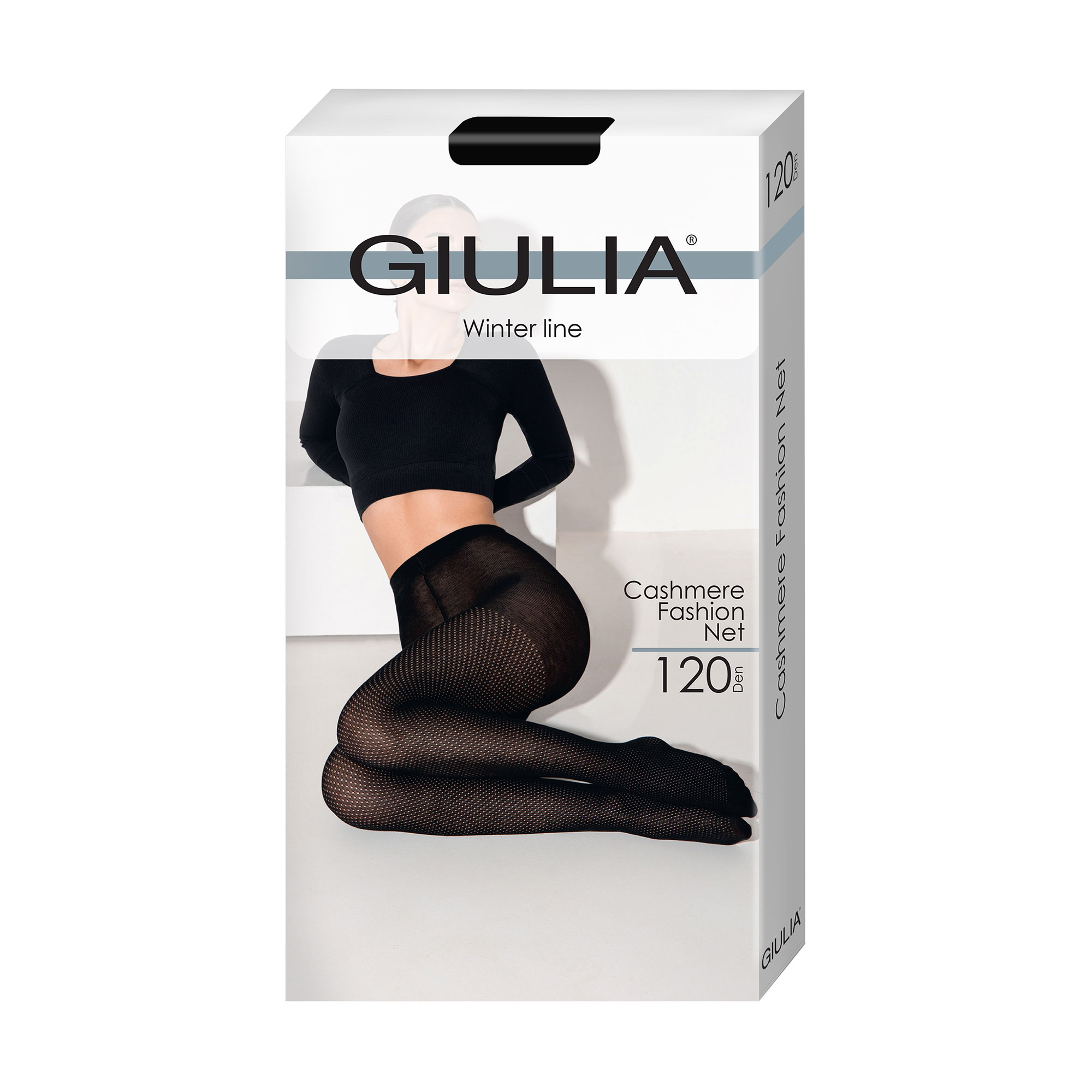 Колготки жіночі Giulia Cashmere Fashion Net з шортиками, 120 DEN, Black, розмір 2
