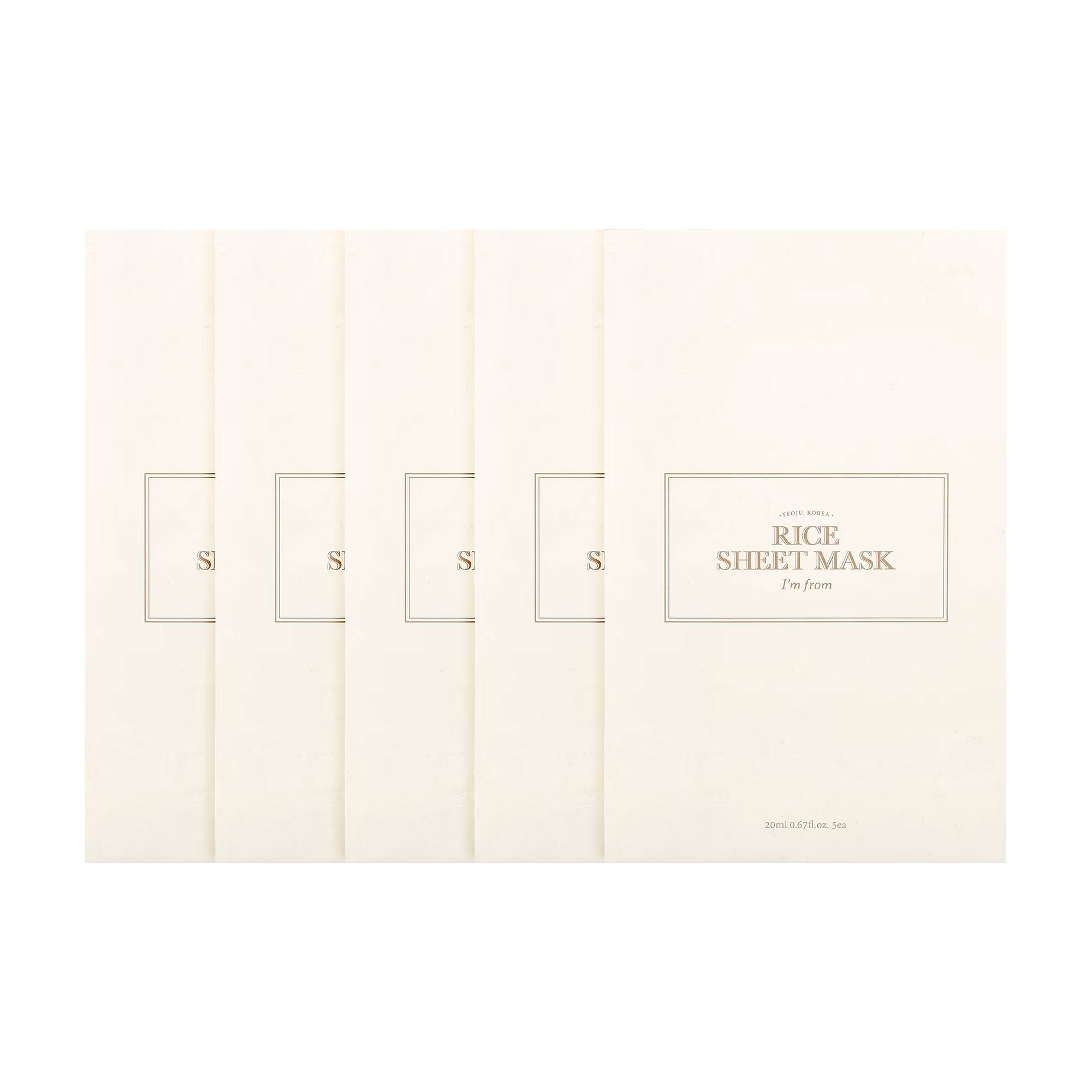 

Зволожувальна тканинна маска для обличчя I'm From Rice Sheet Mask з екстрактом рису, 5*20 мл