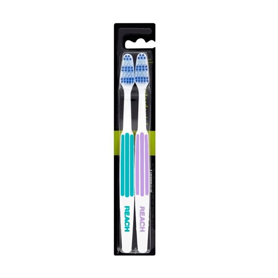 

Набір зубних щіток Reach Interdental Twin Pack середньої жорсткості (бірюзова, 1 шт + бузкова, 1 шт)