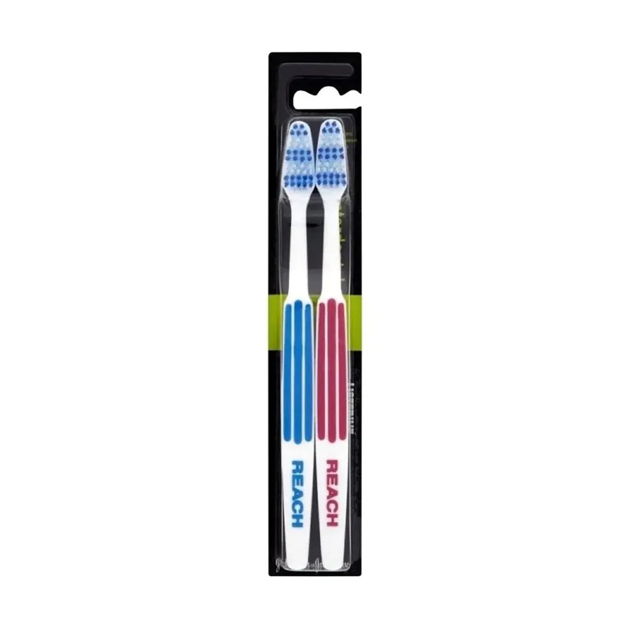 

Набір зубних щіток Reach Interdental Twin Pack середньої жорсткості (червона, 1 шт + синя, 1 шт)
