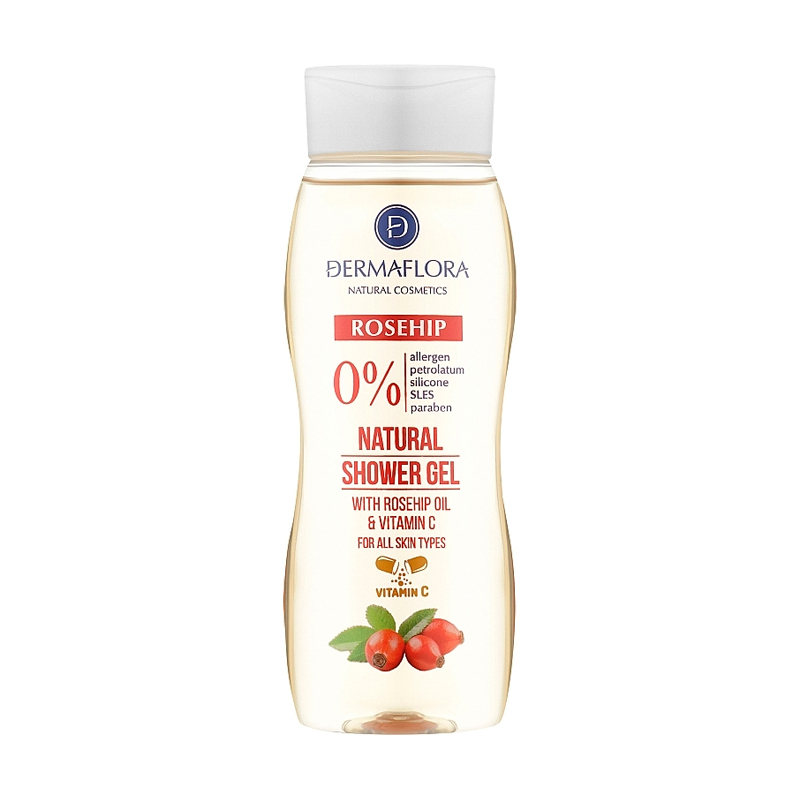 

Уцінка! Гель для душу Dermaflora Rosehip Natural Shower Gel, 250 мл