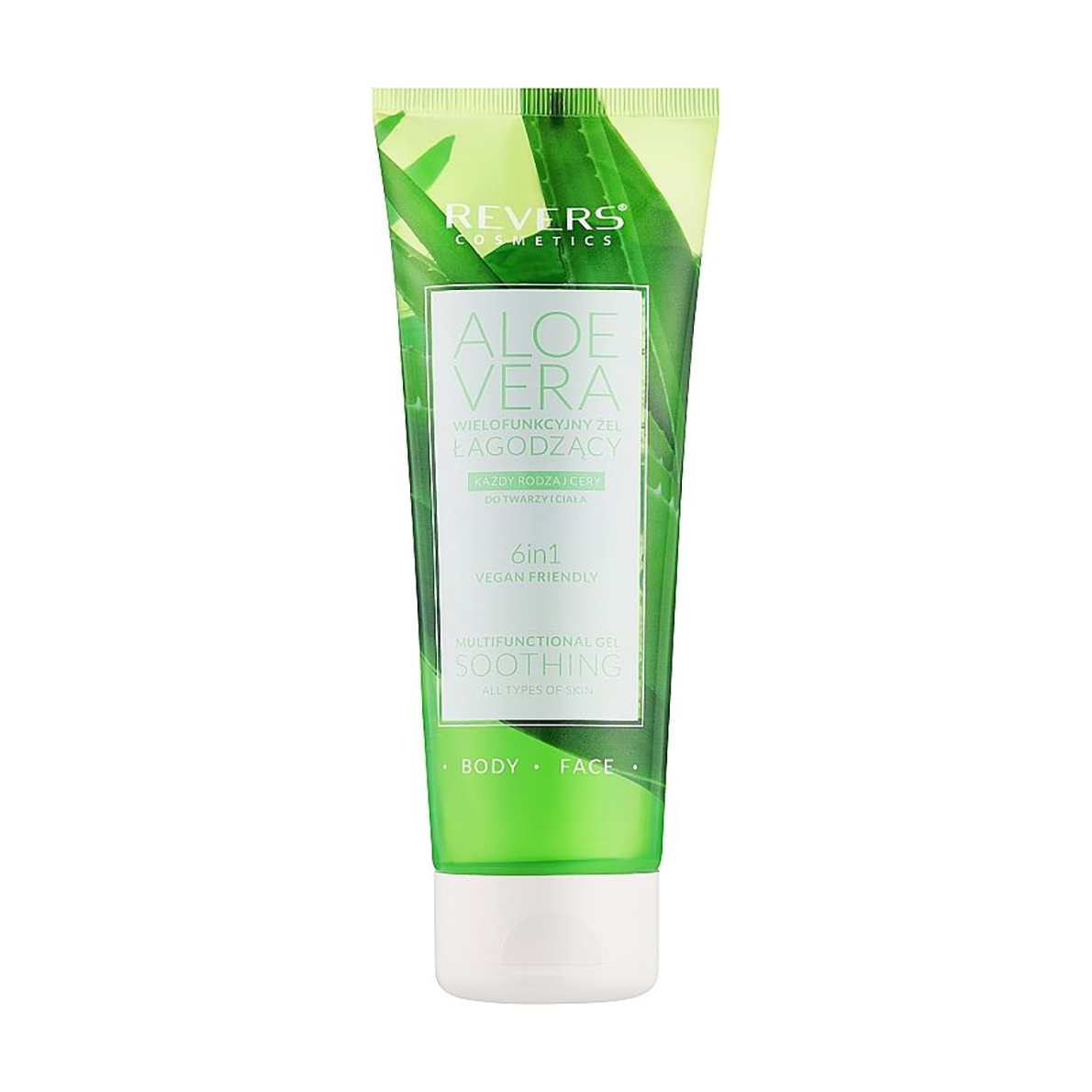 

Багатофункцінальний гель для обличчя та тіла Revers Cosmetics Soothing Multifunctional Gel 6 in 1 Алое вера, 250 мл