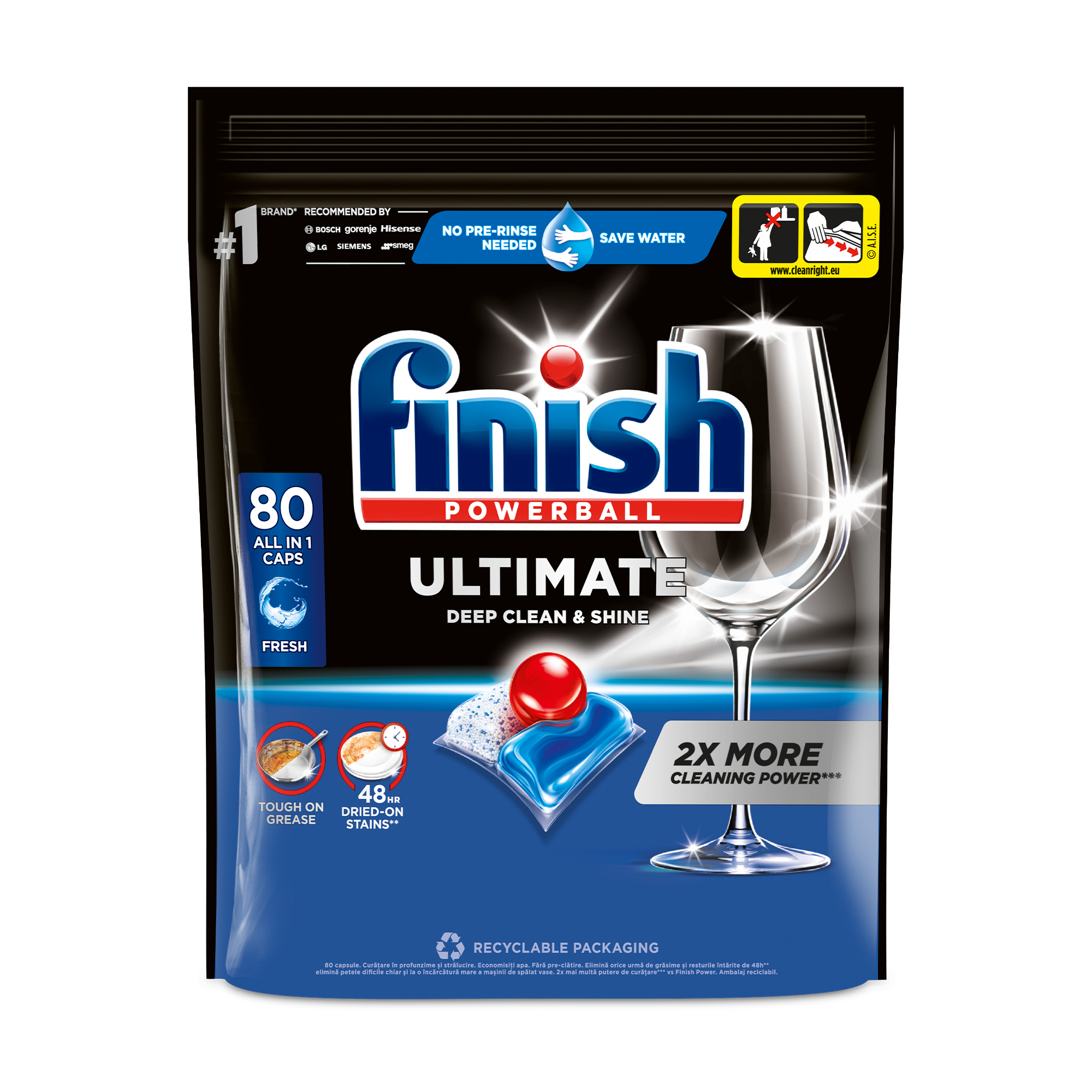 

Капсули для миття посуду в посудомийній машині Finish Ultimate All in 1, 80 шт