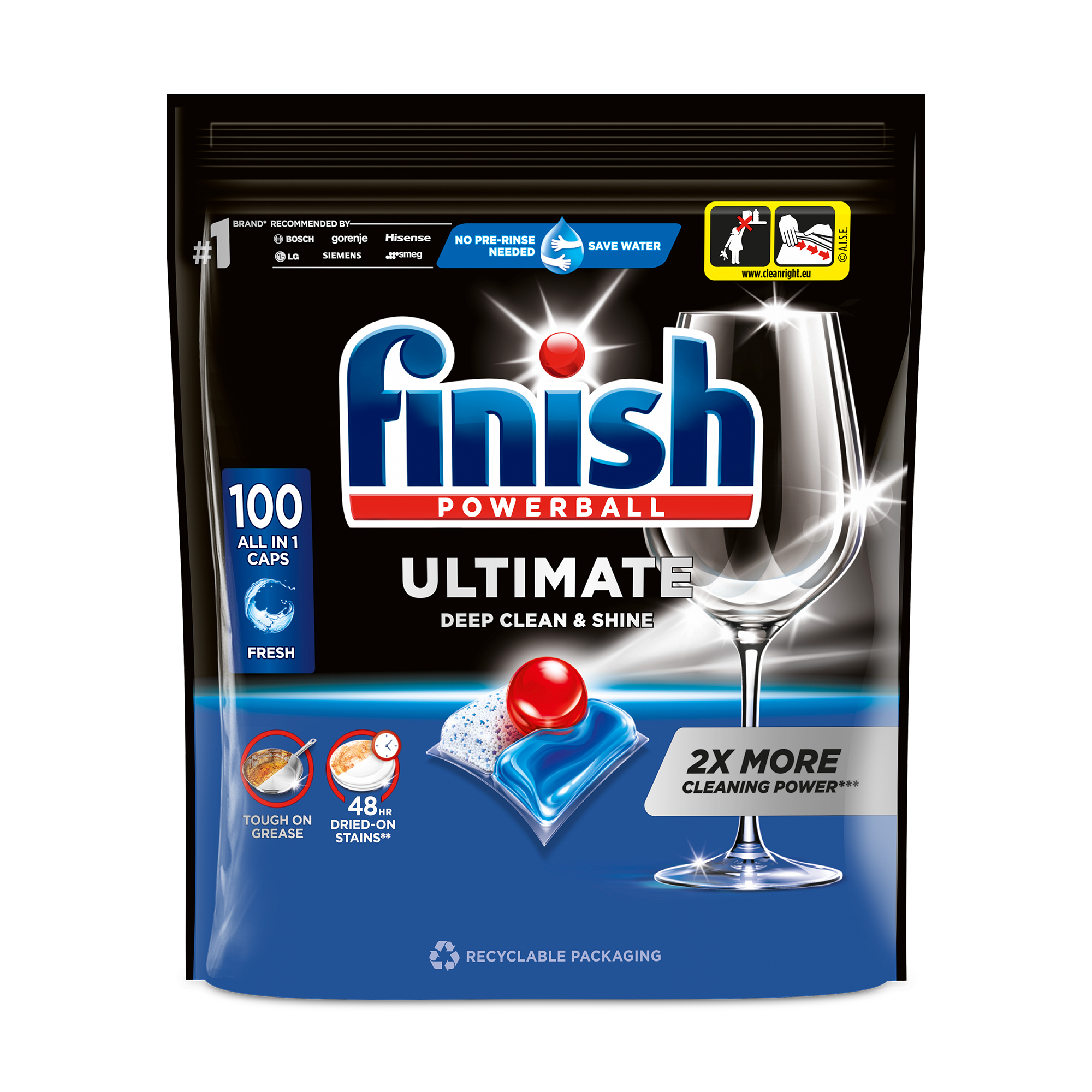 

Капсули для миття посуду в посудомийній машині Finish Ultimate All in 1, 100 шт