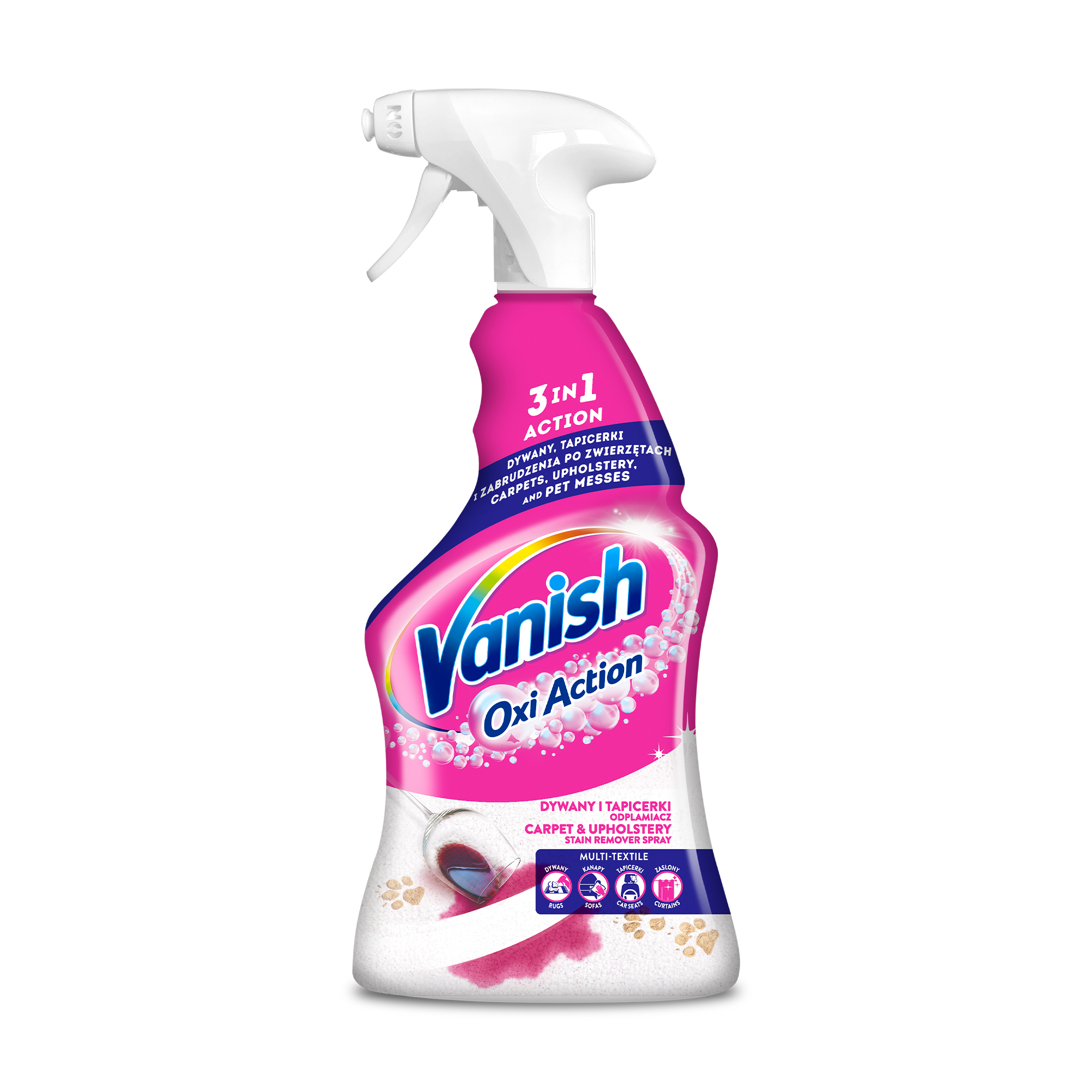 

Уцінка! Спрей для видалення плям для килимів та тканин меблів Vanish Oxi Action, 500 мл