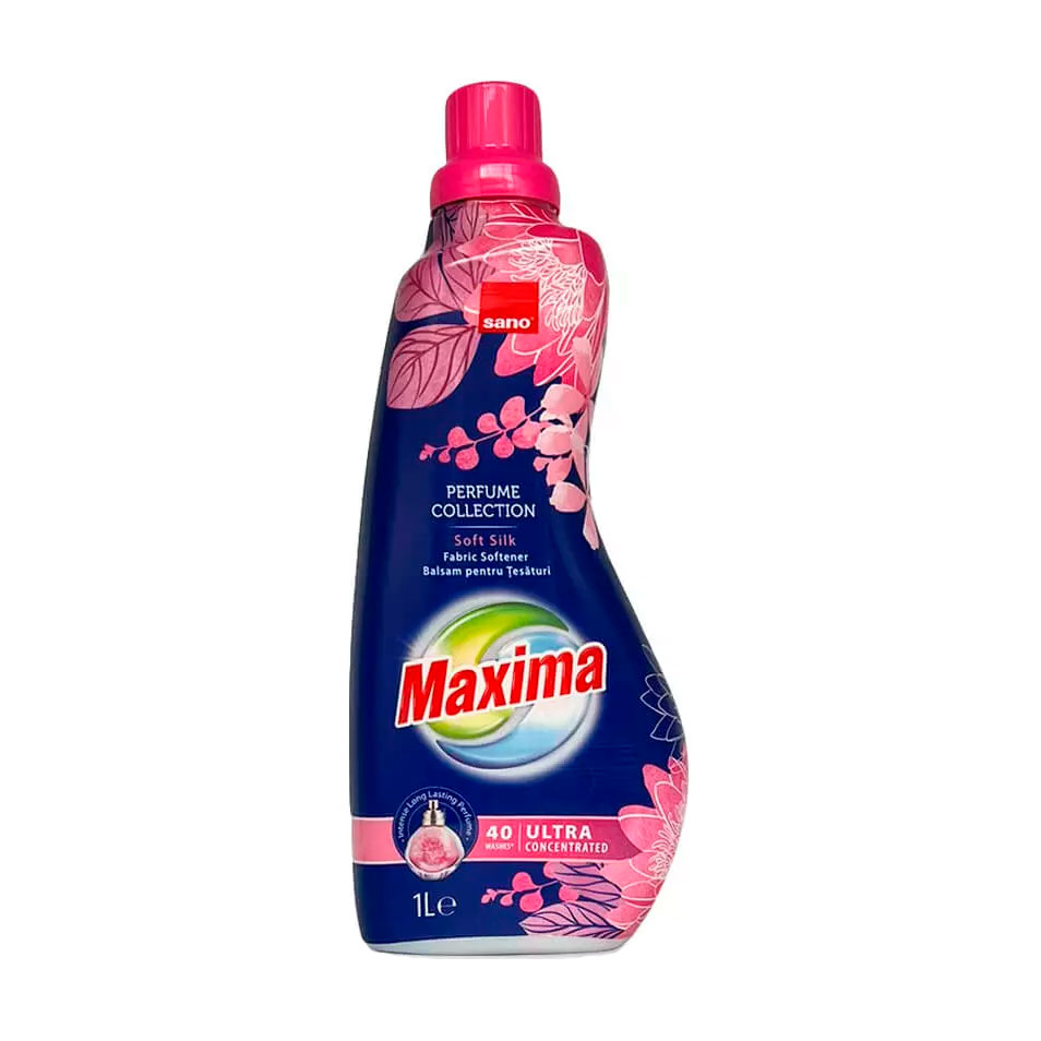 

Ультраконцентрований пом'якшувач для білизни SANO Maxima Soft Silk, 40 циклів прання, 1 л
