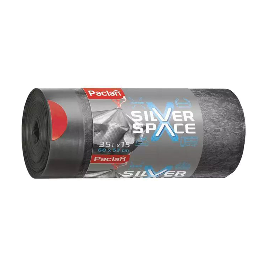 

Пакети для сміття Paclan Silver Space, 35 л, 15 шт