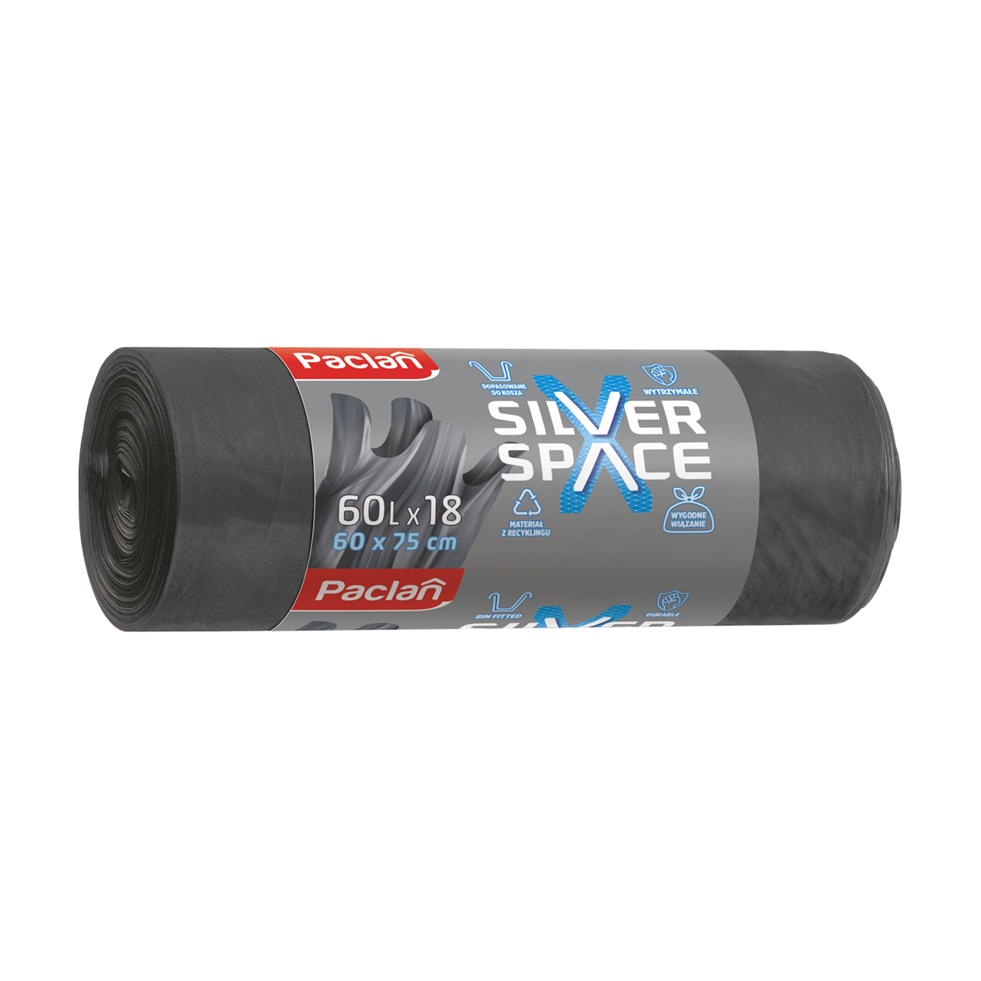 

Пакети для сміття Paclan Silver Space MultiTop, 60 л, 18 шт