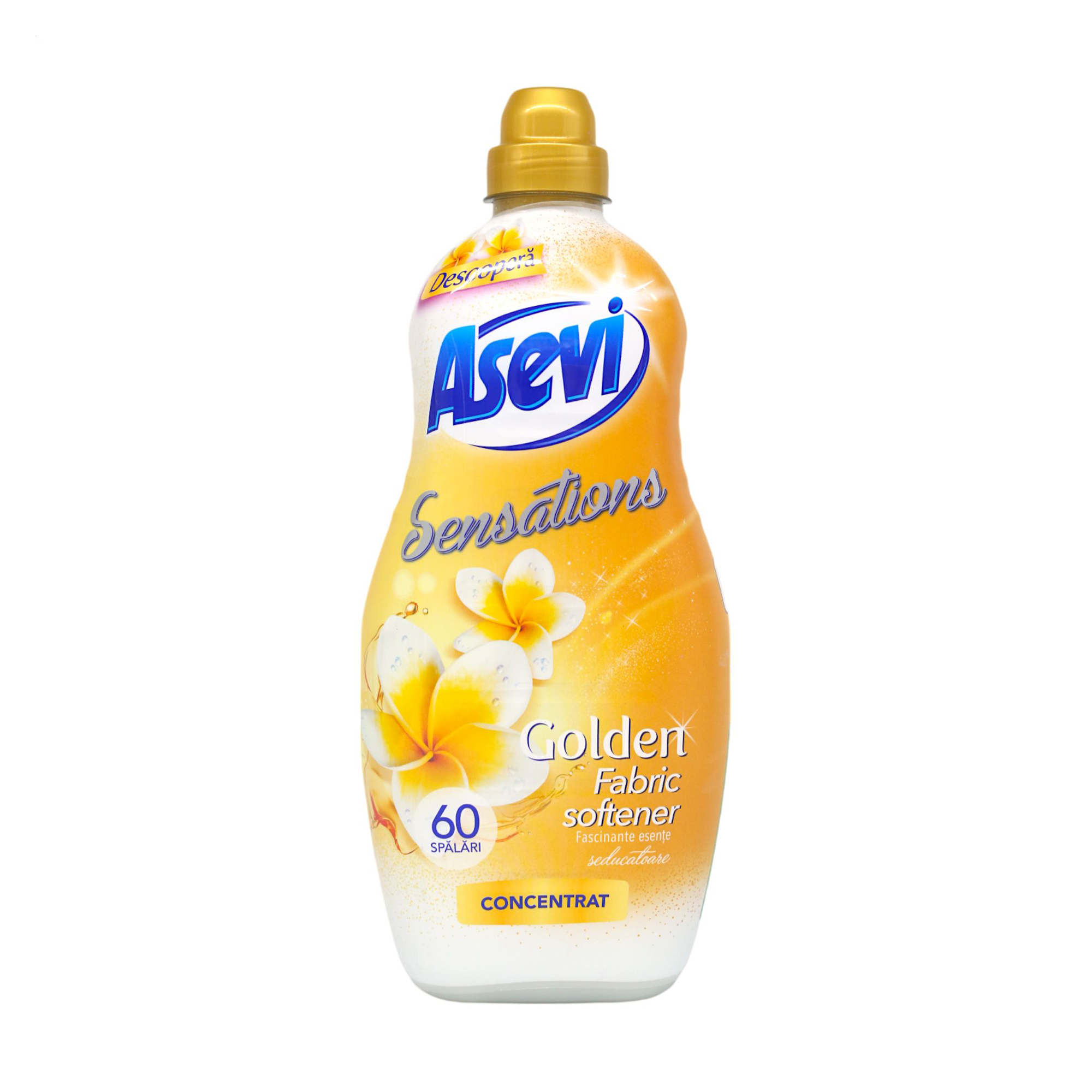 

Концентрований кондиціонер для білизни Asevi Sensations Golden, 60 циклів прання, 1.44 л