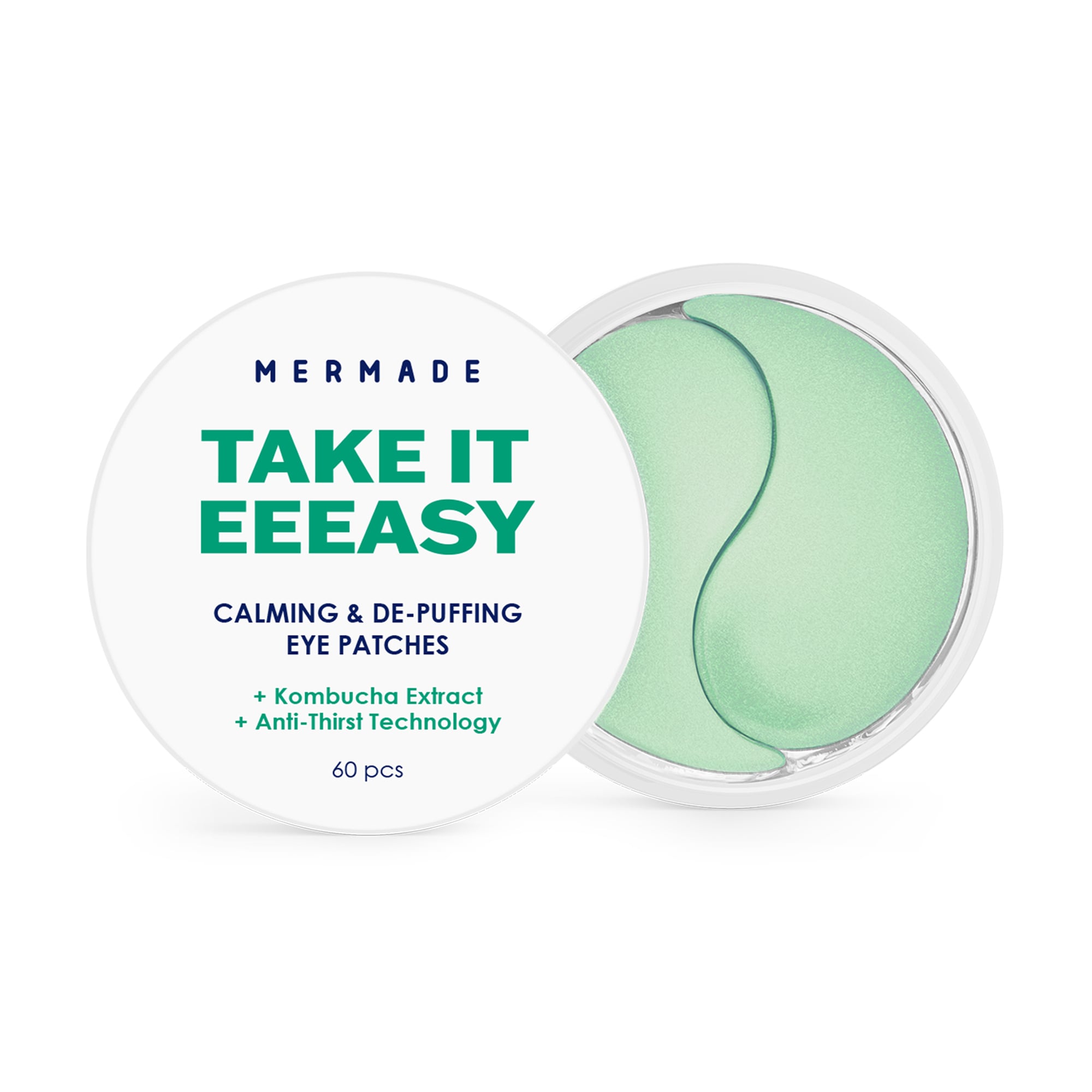 

Тонізувальні гідрогелеві патчі для шкіри навколо очей Mermade Kombucha Extract & Аnti-Thirst Technology, 60 шт