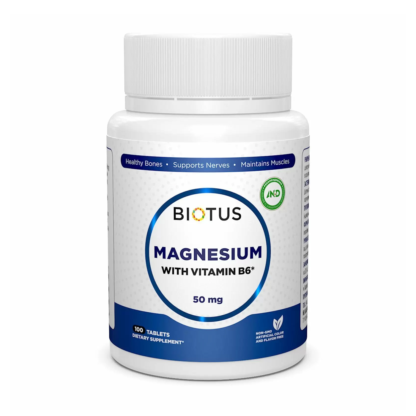 

Магній Biotus Magnesium with Vitamin B6, з вітаміном В6, 50 мг, 100 таблеток