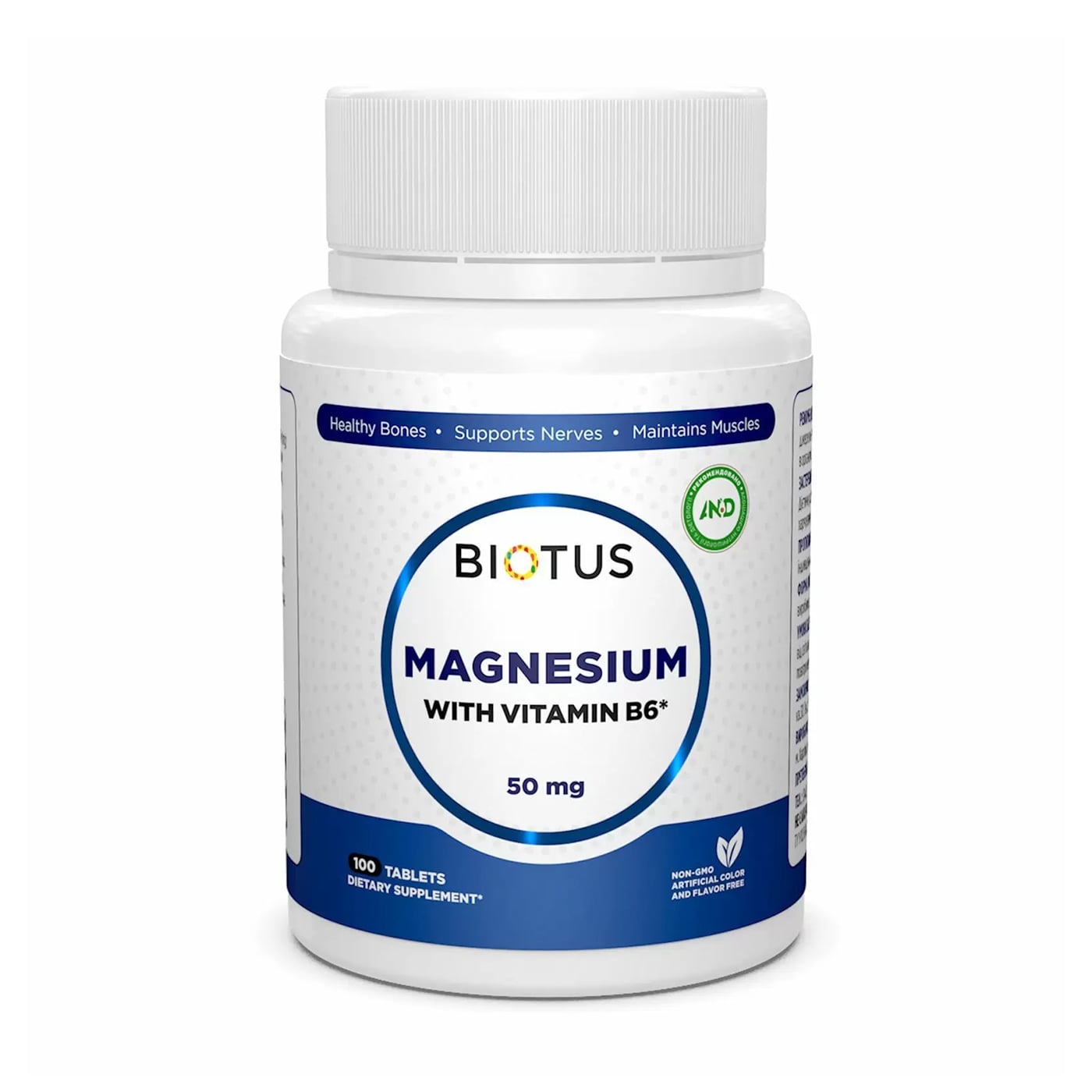 

Магній Biotus Magnesium with Vitamin B6, з вітаміном В6, 50 мг, 100 таблеток