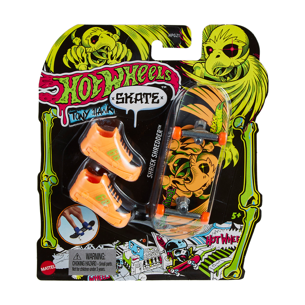 

Ігровий набір Hot Wheels Скейт та взуття для пальчиків, Shriek Shredder, помаранчевий, від 5 років (HPG21)