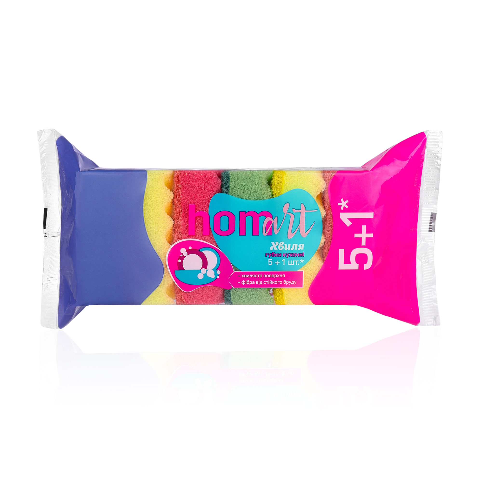 

Губки кухонні Homart Хвиля, 6 шт
