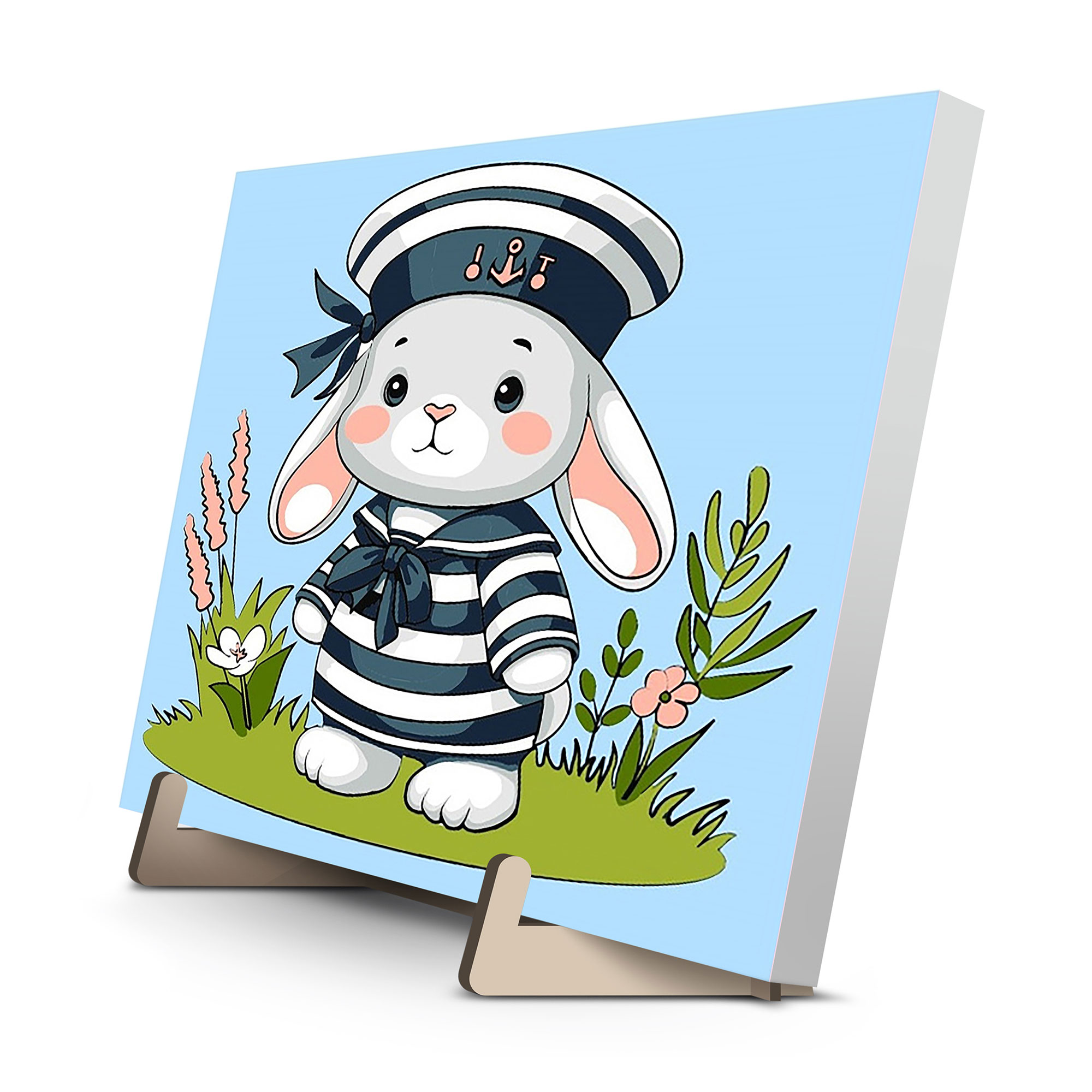 

Картина за номерами Qbee Зайчик-морячок, 25*25 см (QB901-010)