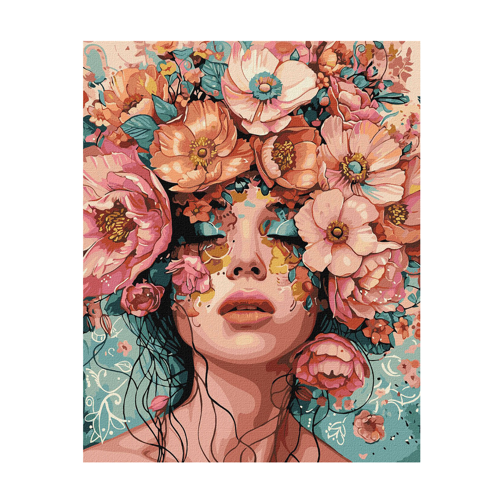 

Картина за номерами Ideyka Дівчина у квітах, 40*50 см (KHO8440)