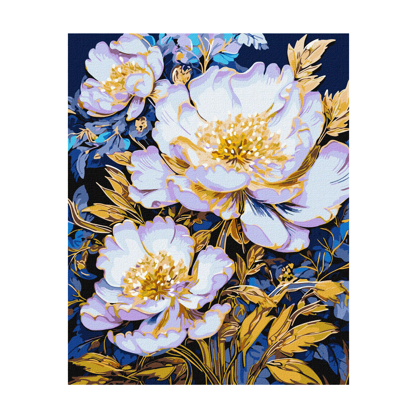 

Картина за номерами Ideyka Елегантні квіти з фарбами металік extra, 40*50 см (KHO3259)