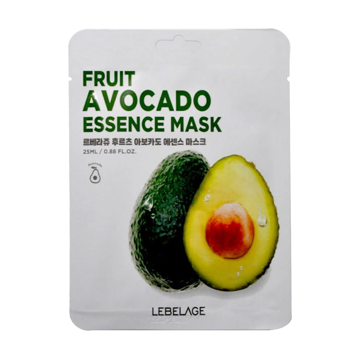 Уцінка! Тканинна маска для обличчя Lebelage Fruit Avocado Essence Mask з екстрактом авокадо, 25 мл