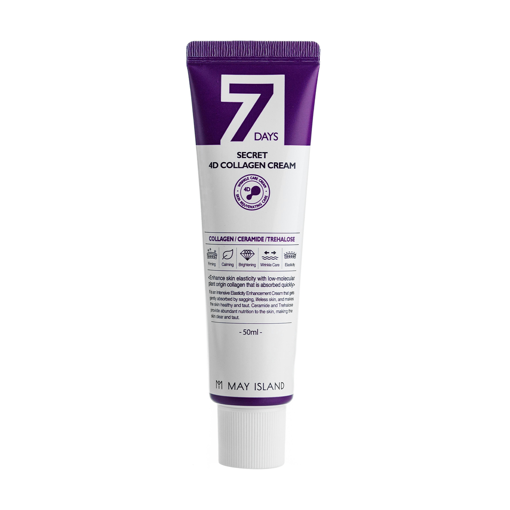 

Омолоджувальний крем для обличчя May Island 7 Days Secret 4D Collagen Cream з колагеном, 50 мл