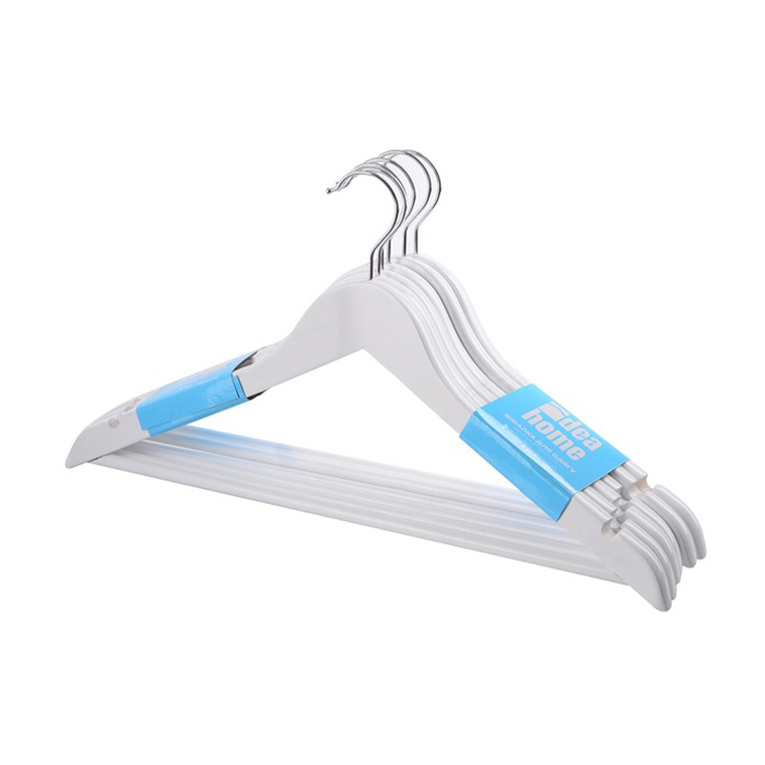 

Набір вішалок для одягу Idea Home RE05163W дерев'яних, білі, 44.5*23*1.2 см, 6 шт (6931551)