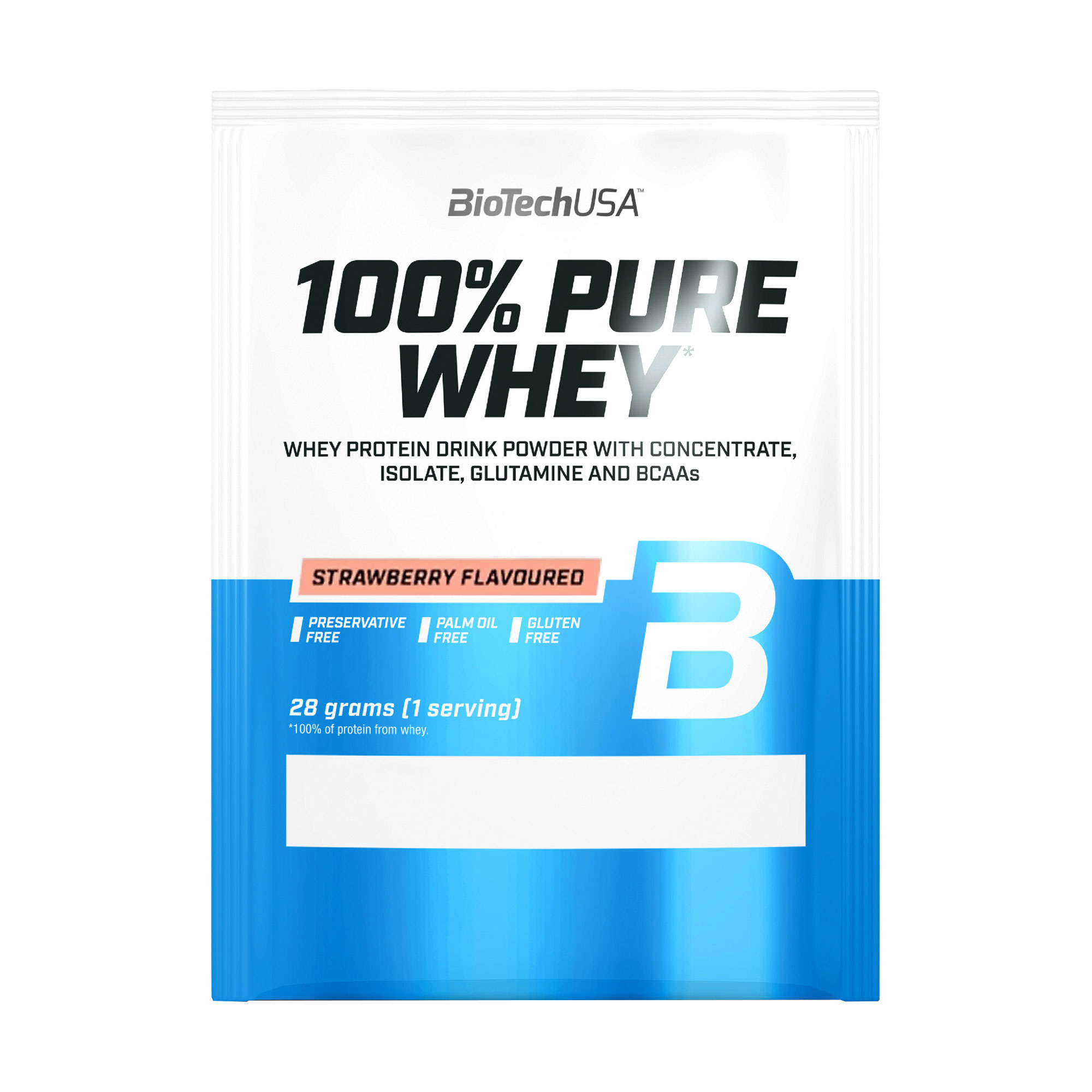 

Протеїн BioTechUSA 100% Pure Whey Полуниця, в порошку, 28 г