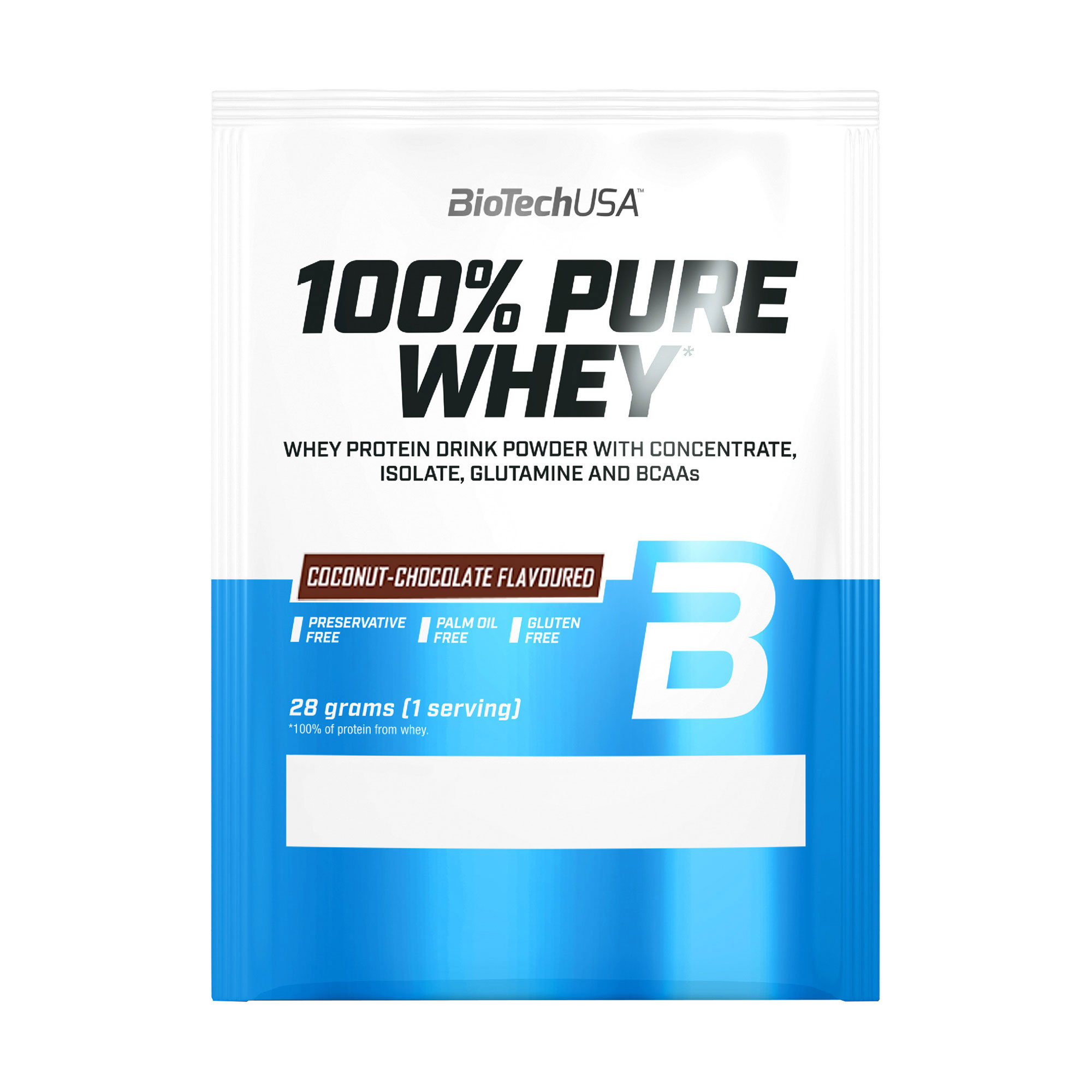 

Протеїн BioTech USA 100% Pure Whey Кокос та шоколад, в порошку, 28 г