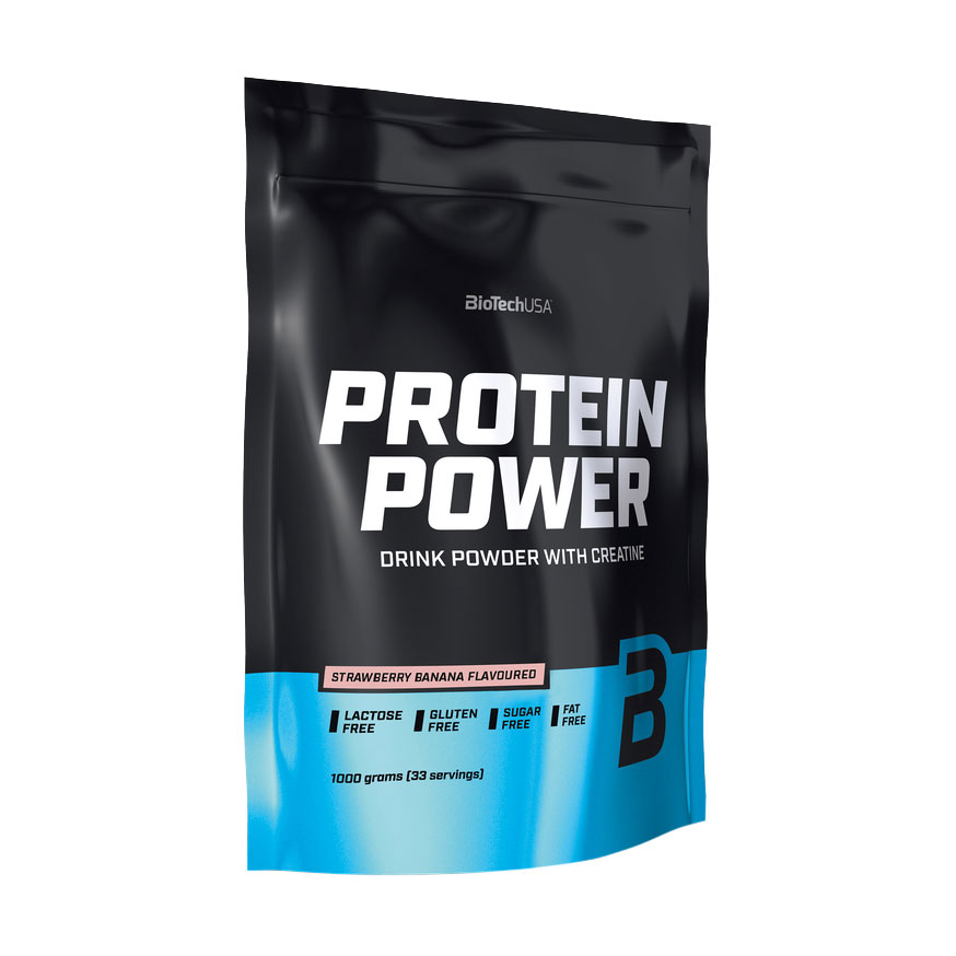 

Протеїн BioTechUSA Protein Power Полуниця та банан, в порошку, 1 кг