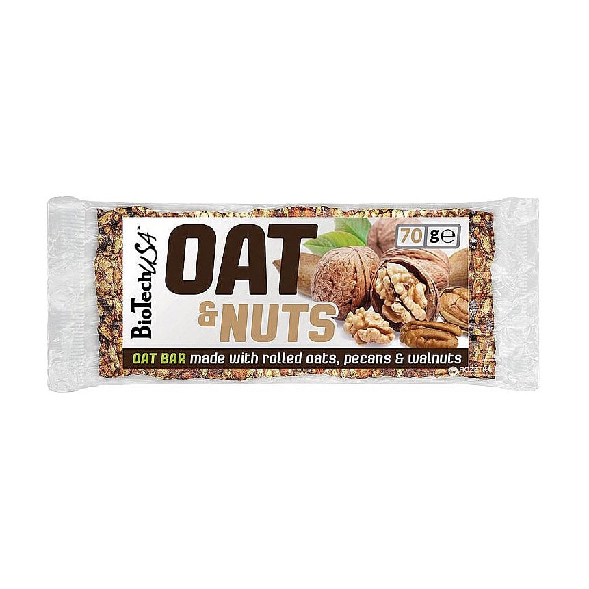 

Протеїновий батончик BioTechUSA Oat & Nuts Bar Пекан та грецький горіх, 70 г