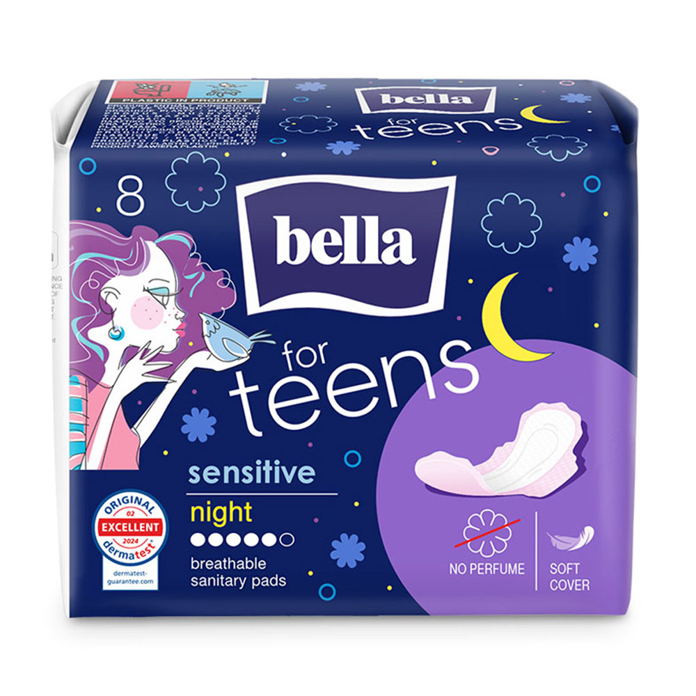 

Прокладки для критичних днів Bella for Teens Sensitive, Night, 8 шт