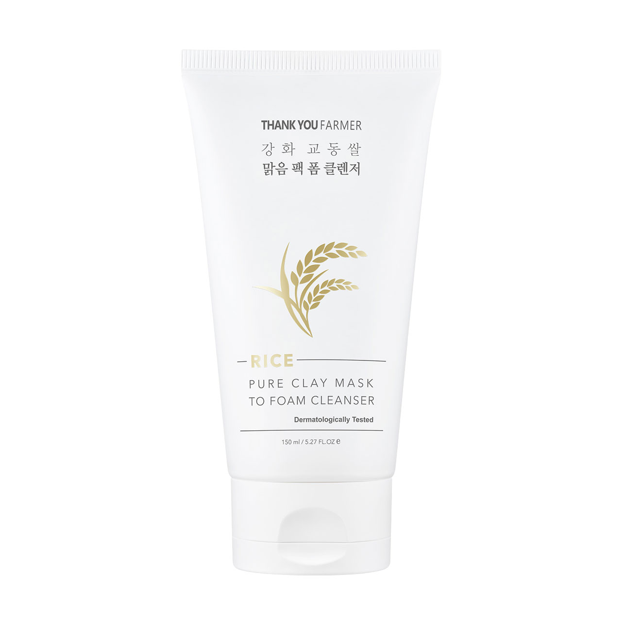 Глиняна маска для обличчя Thank You Farmer Rice Pure Clay Mask to Foam Cleanser, 150 мл