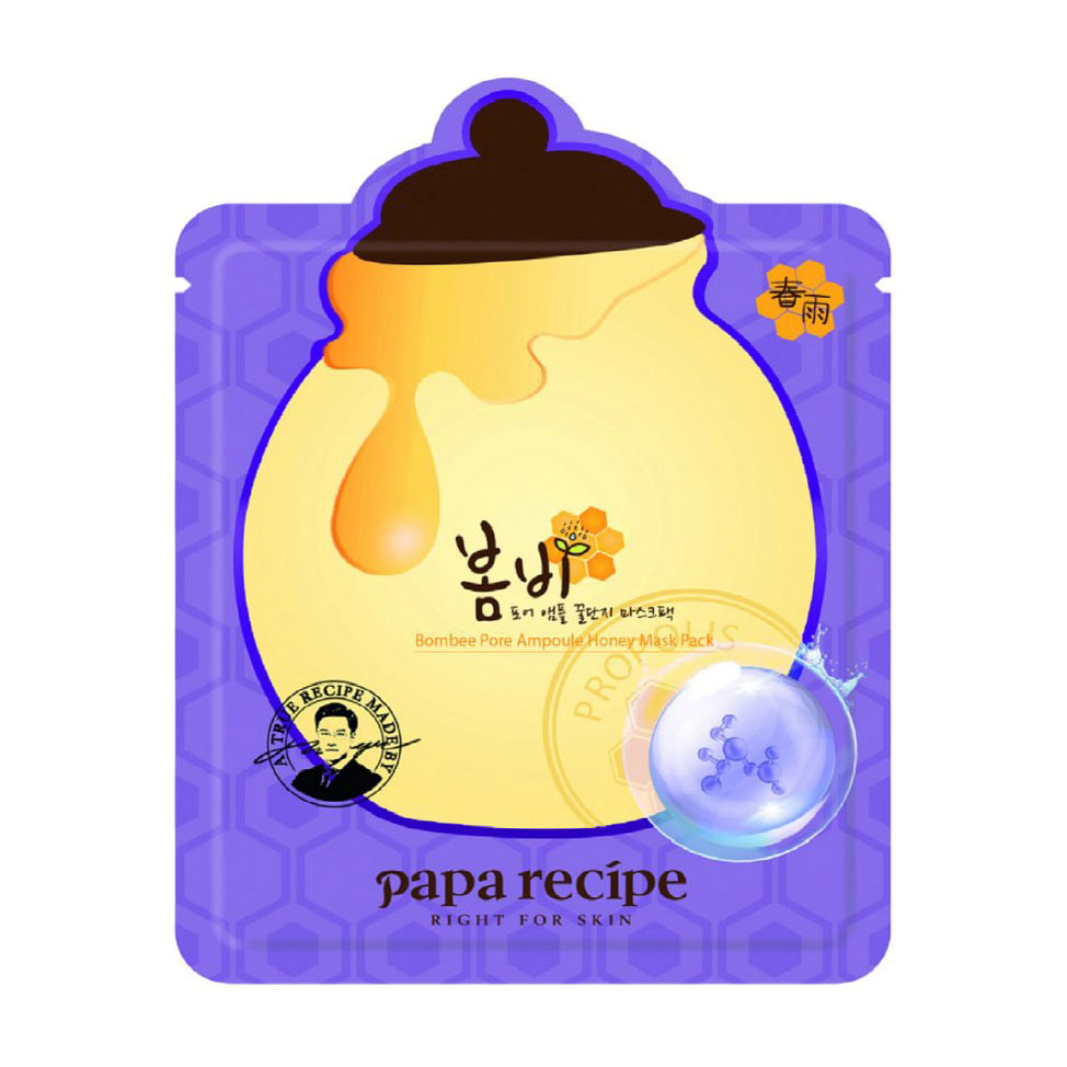 

Уцінка! Тканинна маска для обличчя Papa Recipe Bombee Pore Ampoule Honey Mask для зменшення пор, з екстрактом меду, 25 г