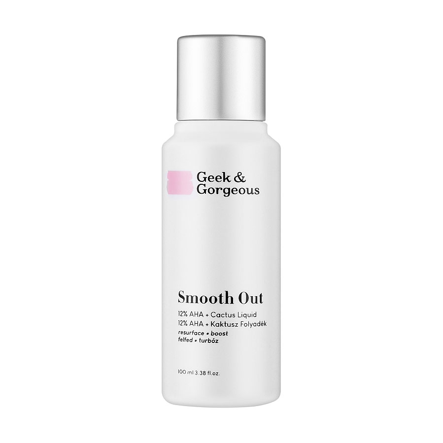 

Уцінка! Ексфоліант для обличчя Geek & Gorgeous Smooth Out 12% AHA + Cactus Liquid з AHA кислотами та екстрактом кактуса, 100 мл