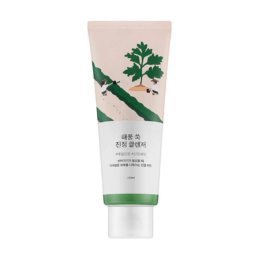 

Уцінка! Заспокійлива очищувальна пінка для обличчя Round Lab Mugwort Calming Cleanser з морським полином, 150 мл